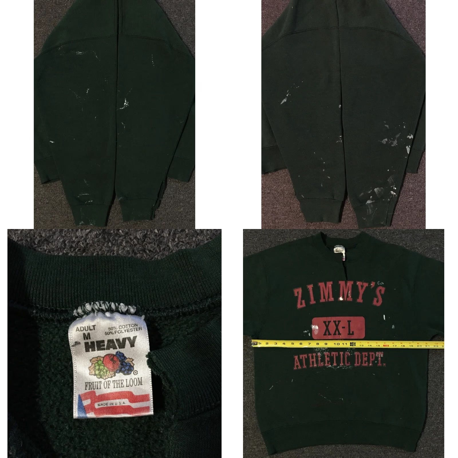 Thrasher VINTAGE Zimmys PE Thrashed Faded Paint Sweatshirt M USA School Track Grunge Surf Hoodie Mens Green 90s Size US M / EU 48-50 / 2 - 8 Thumbnail