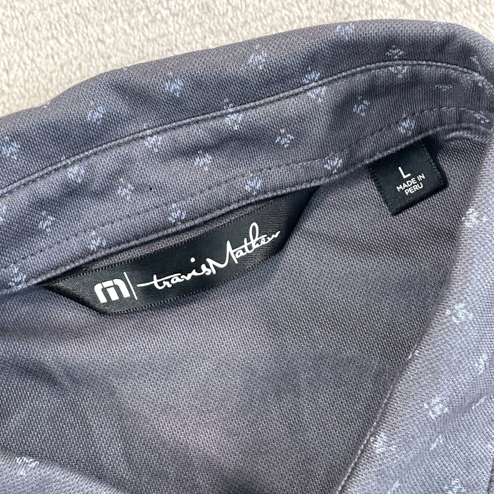 TravisMathew Travis Mathew Shirt Mens L Gray Eagle Peak Golf Polo Men Heather Dark Grey Performance Size US L / EU 52-54 / 3 - 2 Thumbnail