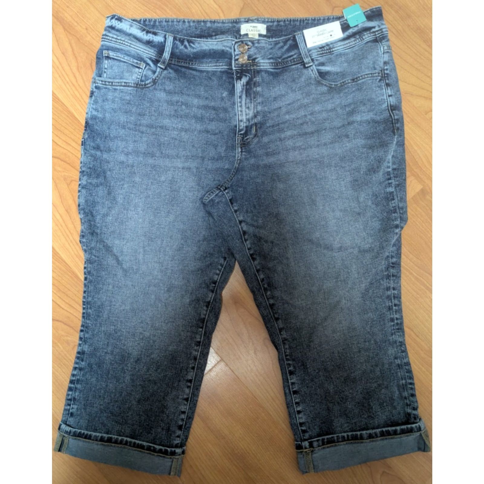 Vintage Maurice’s Skinny Capris Jeans 22W Plus Medium Wash Blue 5-Pocket Stretch NWT Womens Size ONE SIZE - 2 Thumbnail