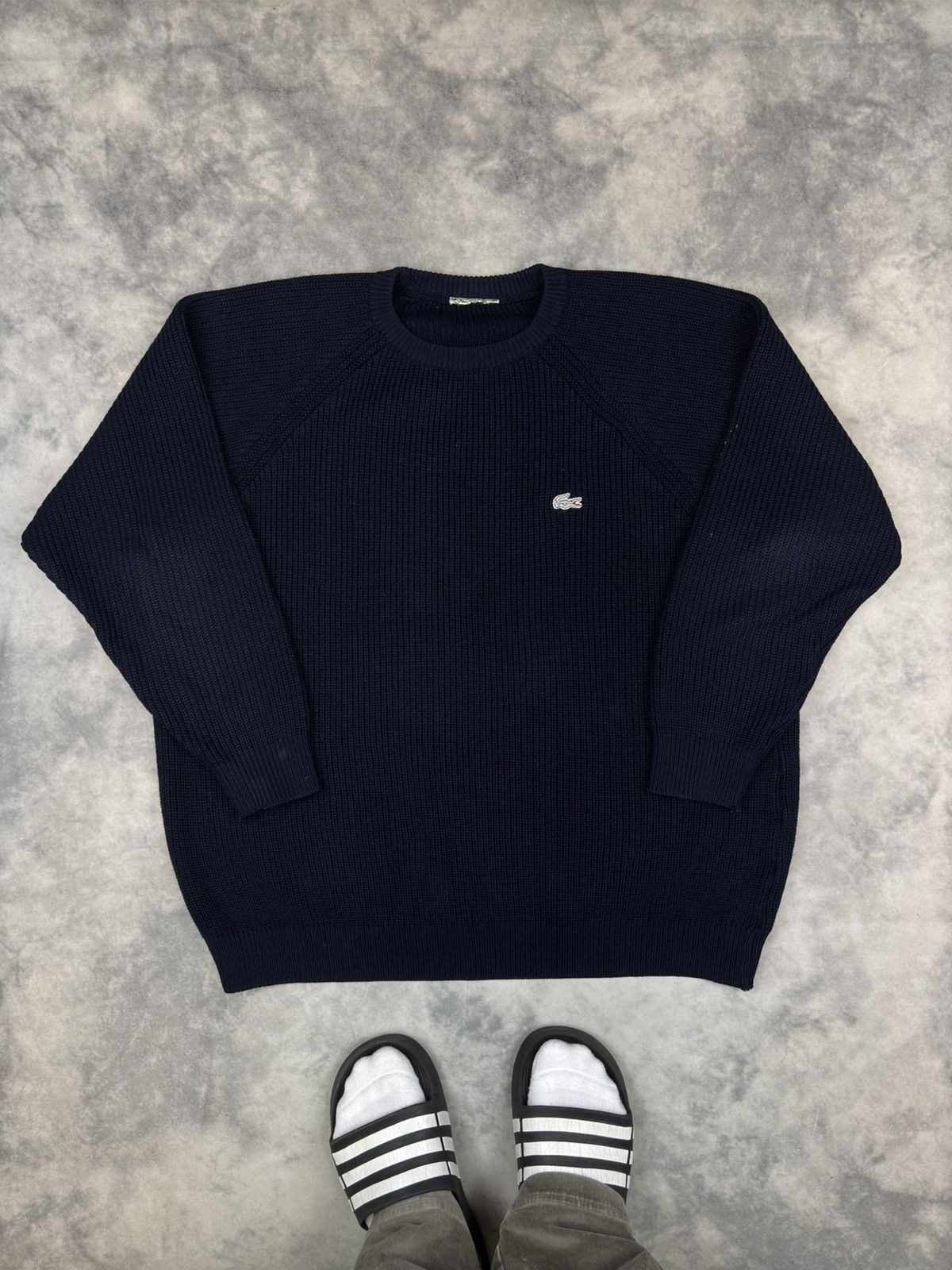 Lacoste Vintage Lacoste old money Knit Sweater Logo Navy Men Sz XL Size US XL / EU 56 / 4 - 1 Thumbnail