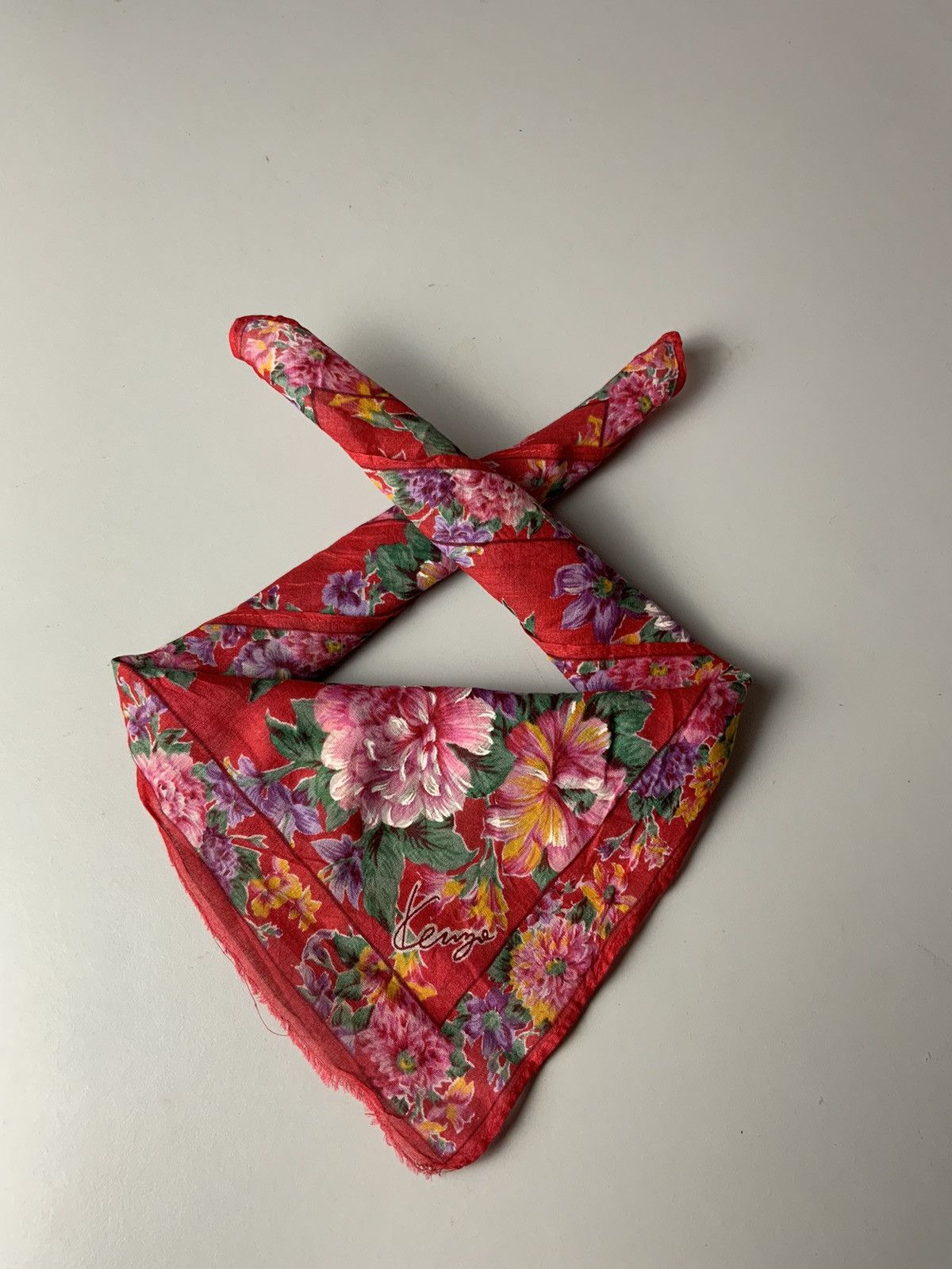 Kenzo Kenzo Flower Art Bandana Handkerchief Size ONE SIZE - 1 Thumbnail