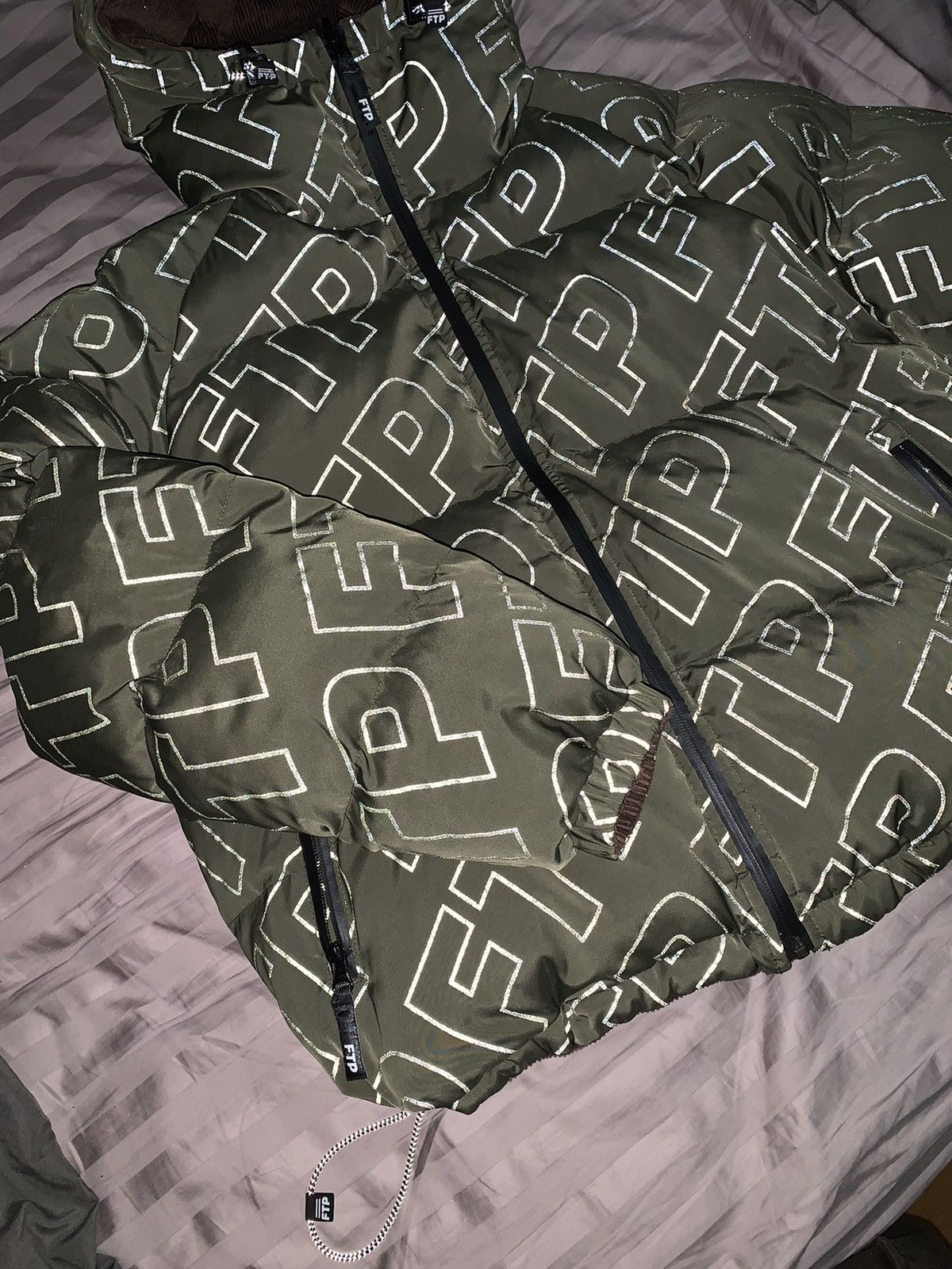 Fuck The Population FTP Corduroy Puffer Jacket (Brown/Green) Size US M / EU 48-50 / 2 - 1 Thumbnail
