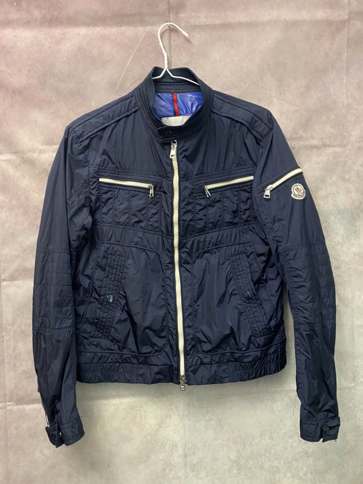 image of Designer Moncler Jacket Bomber Luxury in Blue, Men's (Size Small)