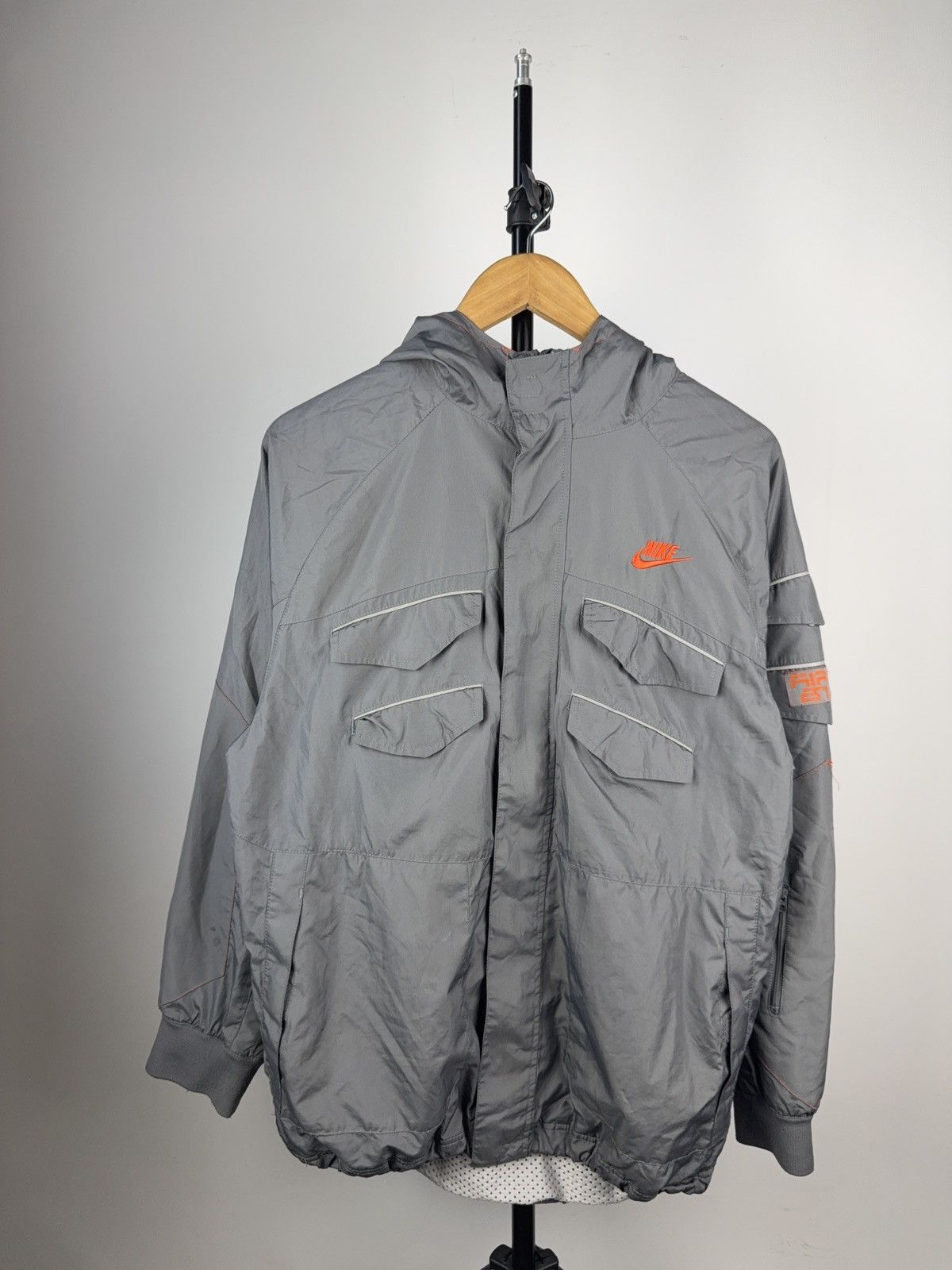 トップス Y2K 00s Nike cyber tech jacket 00s Nike Air gray Tactical Jacket Utility Y2K Cyber Style