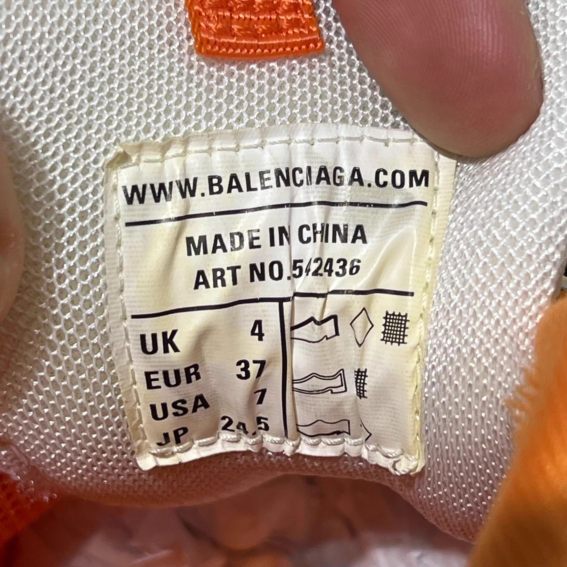 Balenciaga BLCG White Orange Dad Shoe 37 EU Size US 6 / IT 36 - 8 Thumbnail