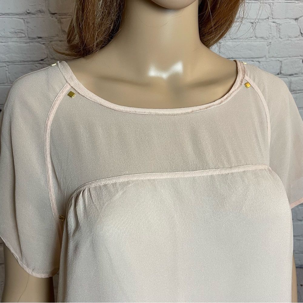 Other Alice Ritter Silk Pale Pink Short Sleeve Top Blouse Size 10 Size L / US 10 / IT 46 - 2 Thumbnail