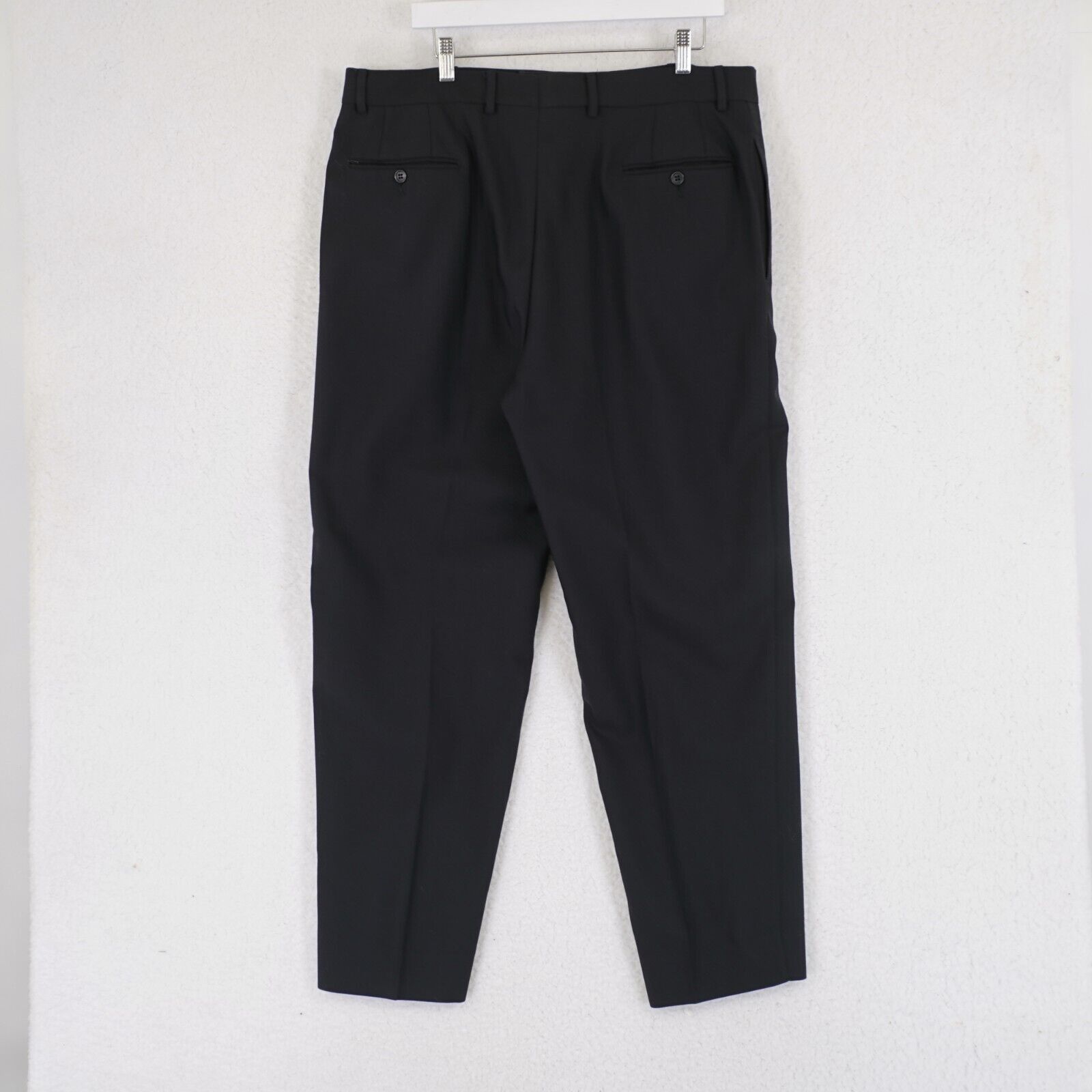 Calvin Klein Calvin Klein 38/30 Black Wool Flat Front High Rise Dress Pan Size 38R - 3 Thumbnail
