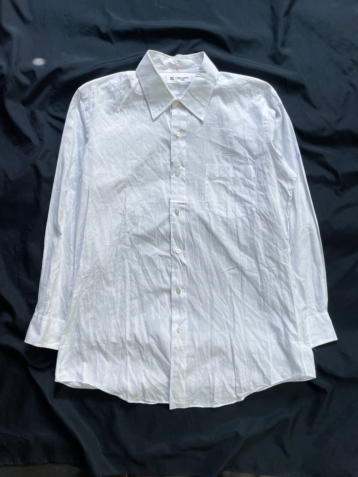 Celine CELINE CASUAL WHITE BUTTON DOWN SHIRT Size US L / EU 52-54 / 3 - 1 Thumbnail