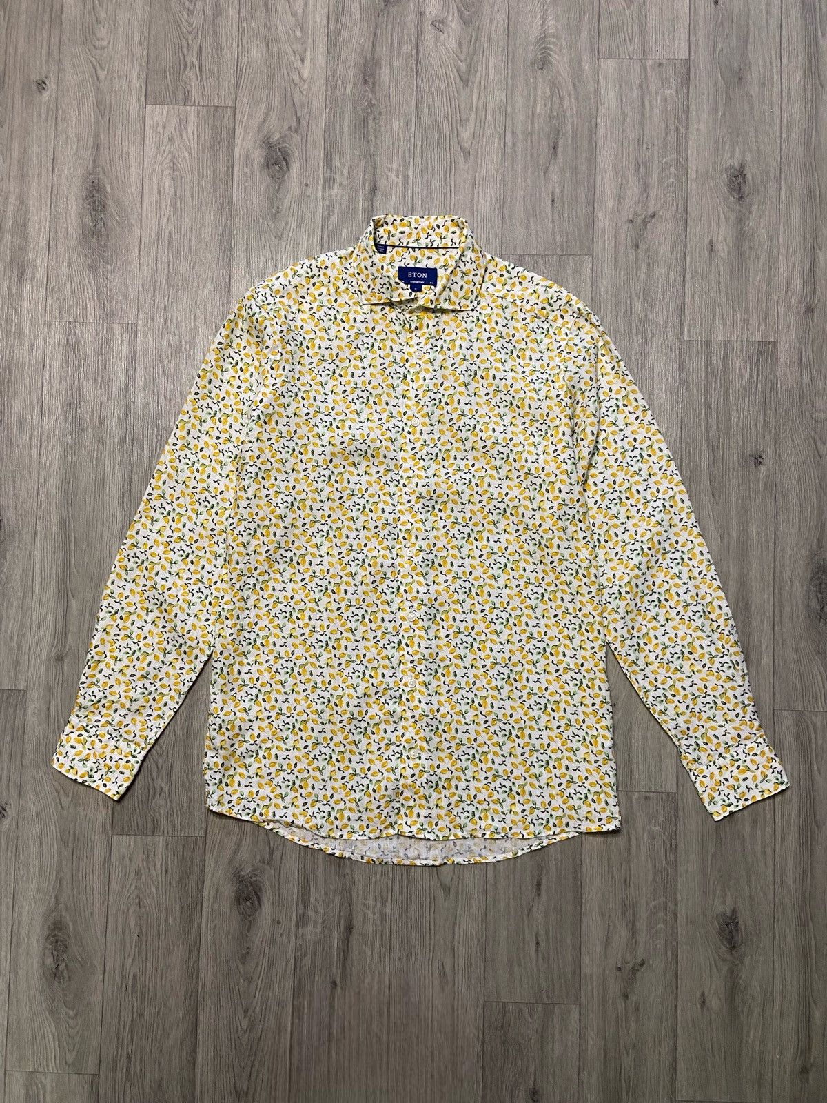 Eton Lemon printed Linen shirt