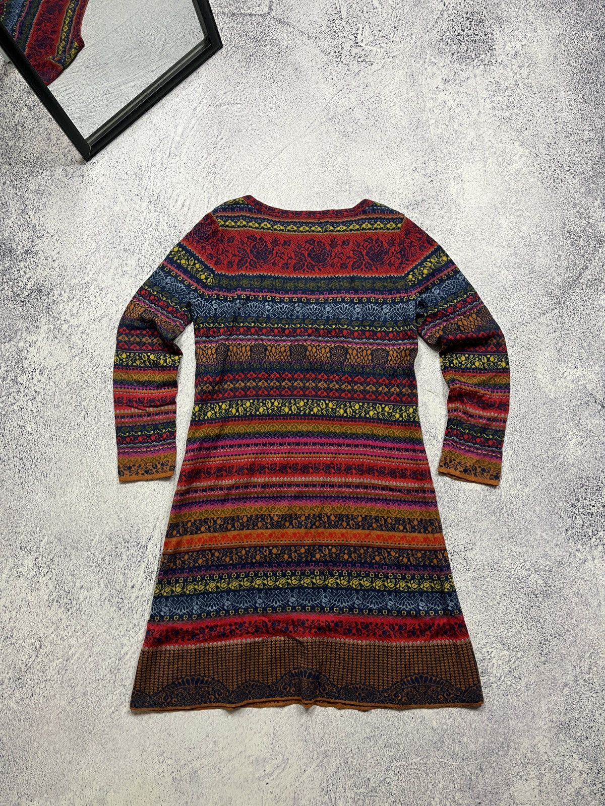 Japanese Brand Ivko Wool Knitted Dress Float Pattern Japanese Avant Garde Size S / US 4 / IT 40 - 6 Thumbnail