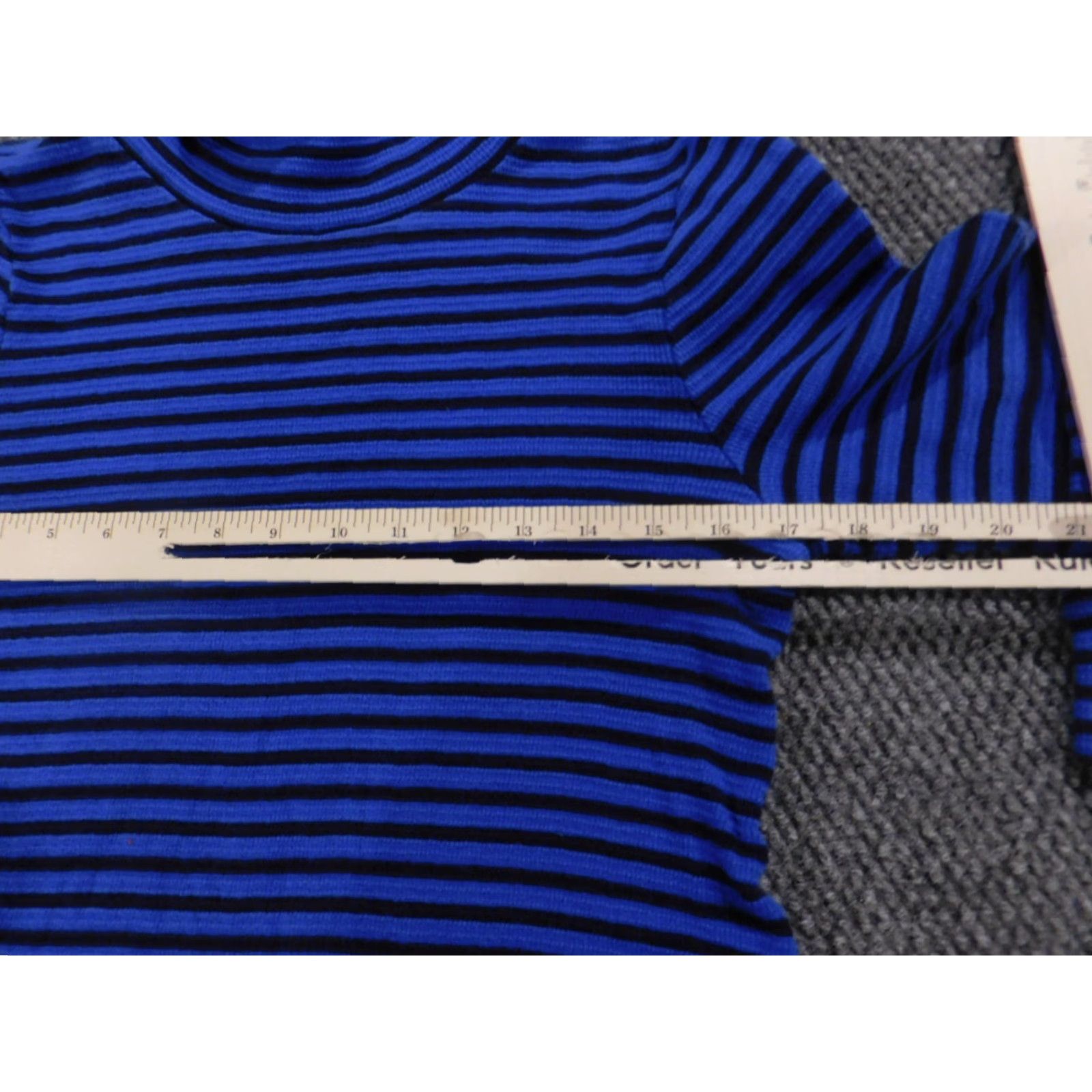 Vintage Crown & Ivy Womens Sweater Medium Blue Striped Cable-Knit Crew Neck Dolman Sleeve Pullover Cotton Knit Regular Size M Fashion Logo Vintage: No Moms? Size M / US 6-8 / IT 42-44 - 4 Thumbnail