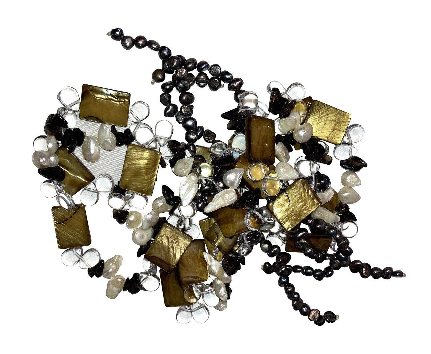 Designer Smoky Quartz Pearl Shell Flapper Tassel Necklace Size ONE SIZE - 2 Thumbnail