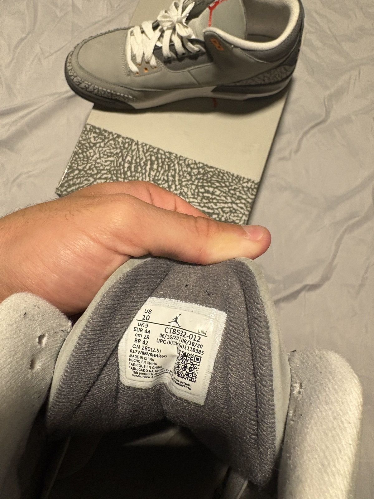 Jordan Brand Jordan 3 Cool Grey Size US 10 / EU 43 - 8 Thumbnail