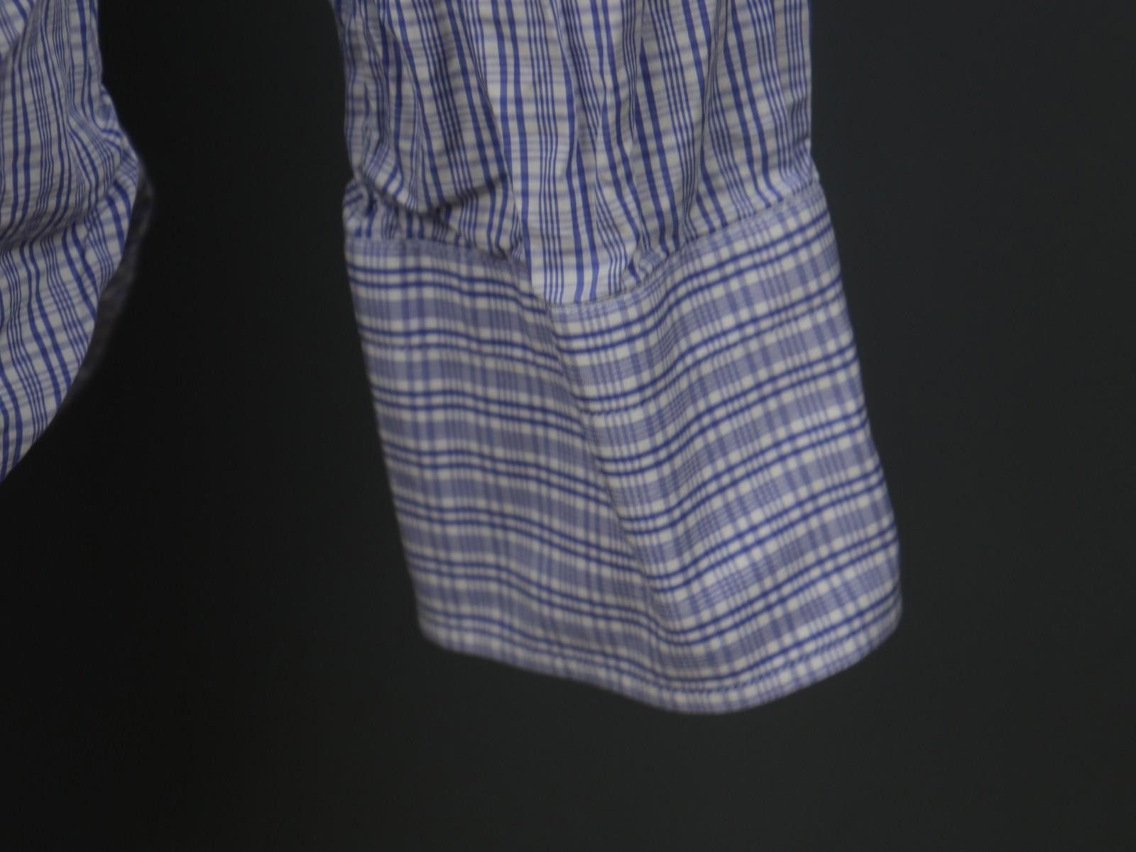 Ermenegildo Zegna Ermenegildo Zegna Blue Check 100% Dress Shirt Size 41 Size 38R - 4 Thumbnail