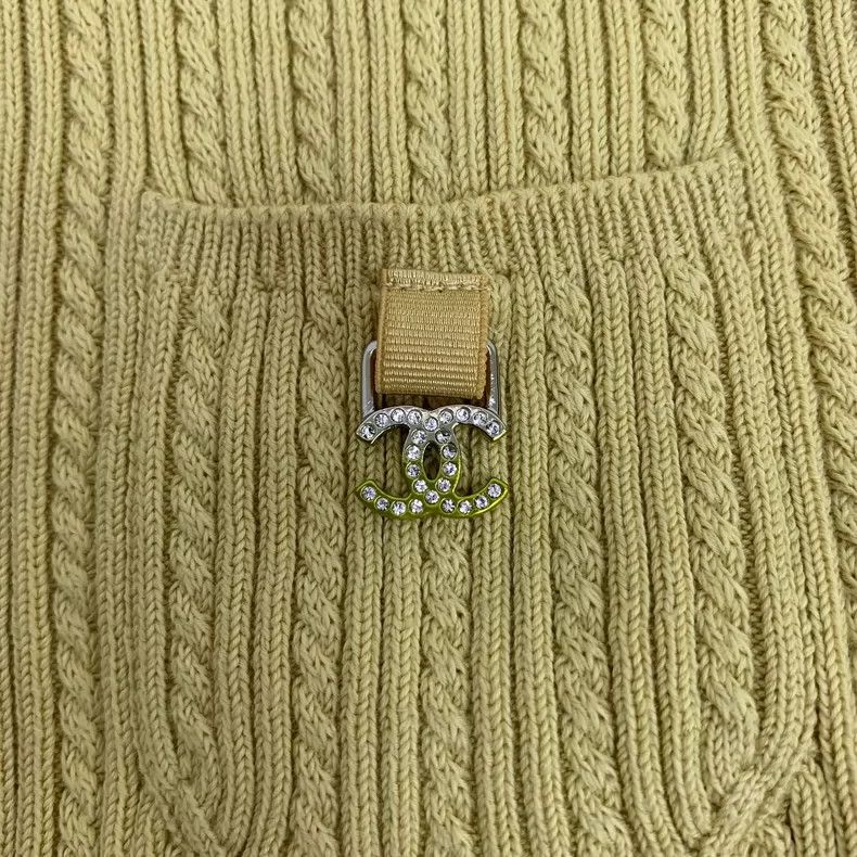 Chanel Chanel Yellow logo diamond-inlaid cotton round-neck short-s Size XS / US 0-2 / IT 36-38 - 5 Thumbnail
