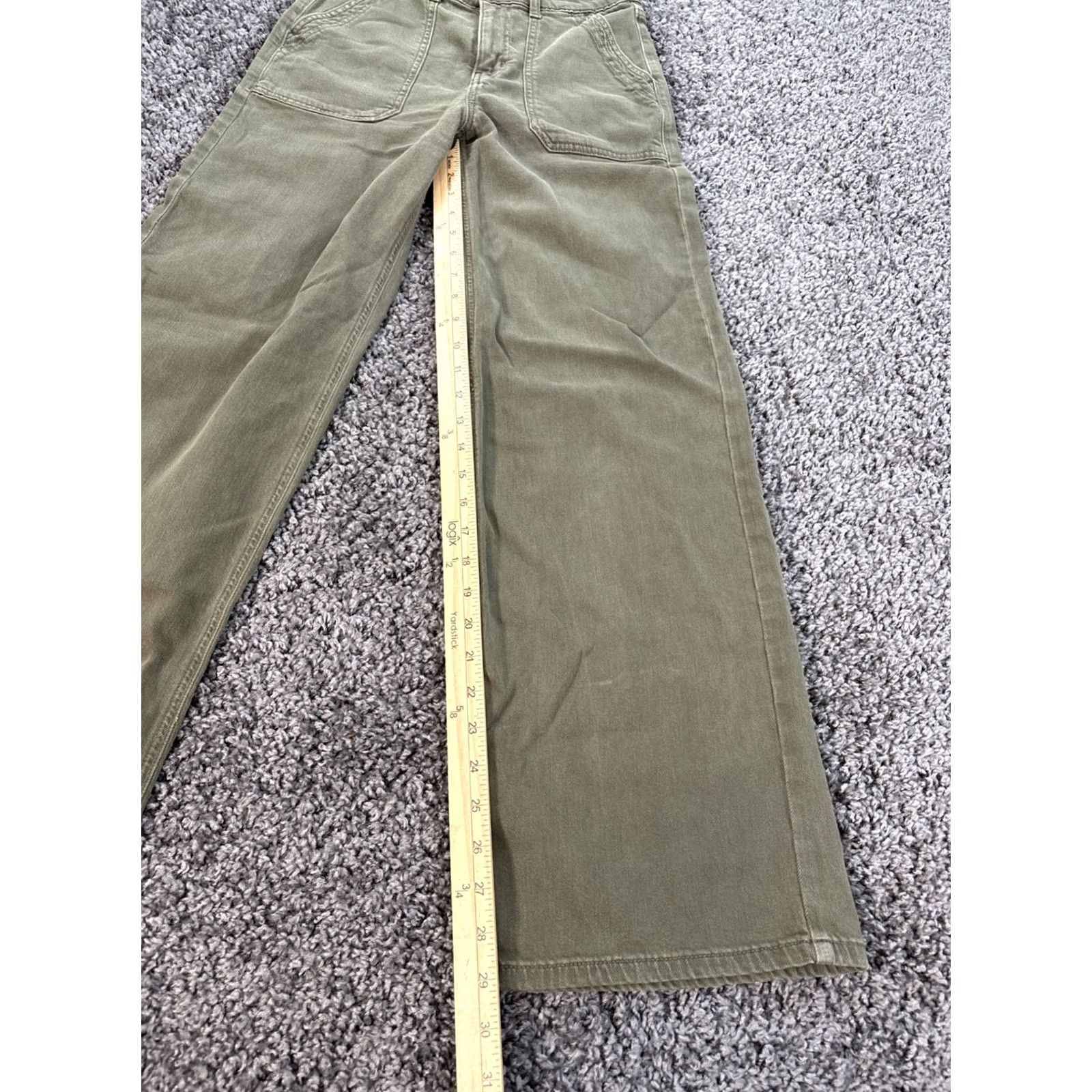 American Eagle Outfitters VINTAGE? American Eagle Outfitters Baggy Wide Leg Jeans Women's 00 Distressed Green Streetwear Grunge 90s Jeans - Relaxed Fit Size 24" / US 00 / IT 34 - 2 Thumbnail