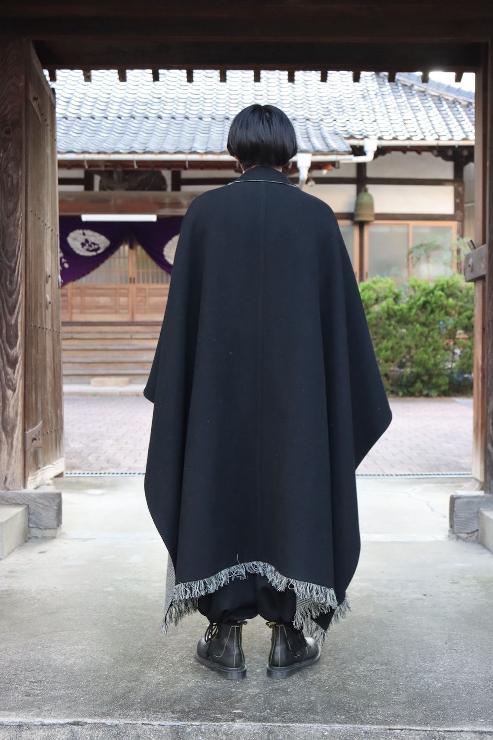Yohji Yamamoto Yohji Yamamoto Pour Homme - Tweed Check Scrap Cape Coat Size US S / EU 44-46 / 1 - 9 Thumbnail