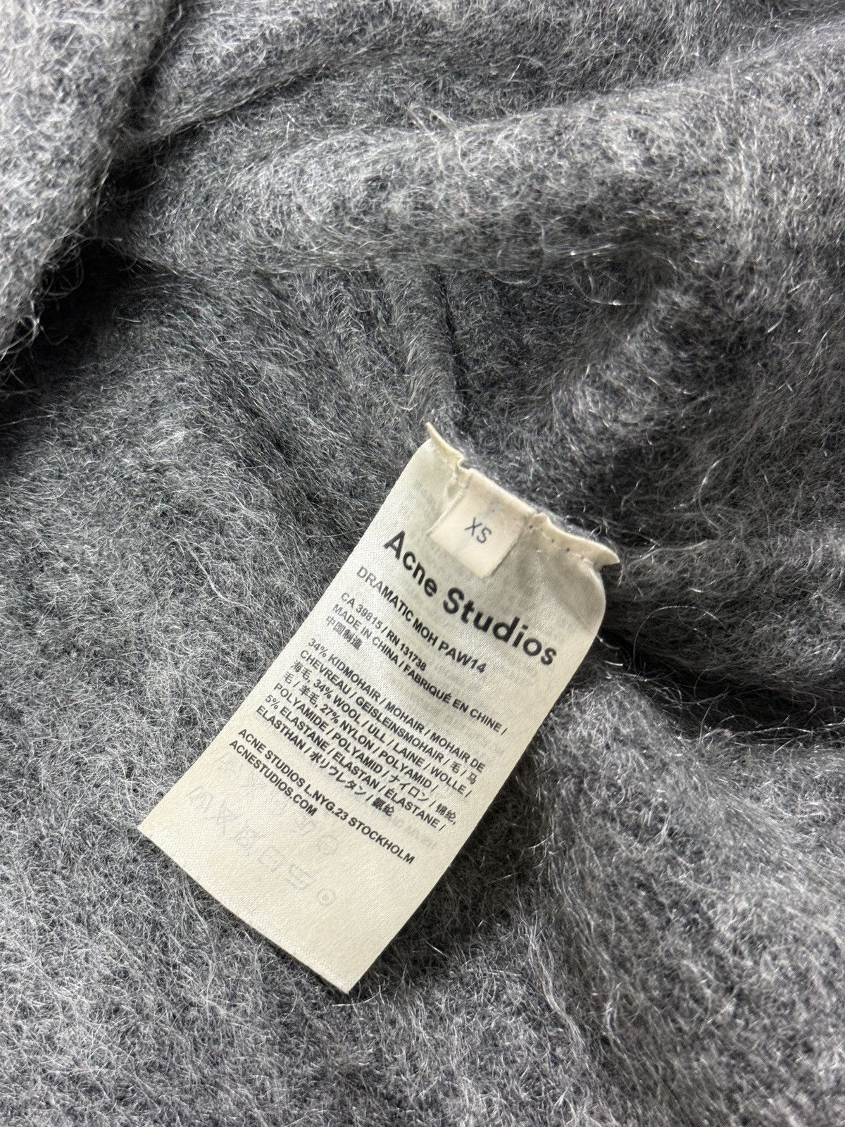 Acne Studios Acne Studios mohair sweater grey dramatic moh paw14 Size US XS / EU 42 / 0 - 3 Thumbnail