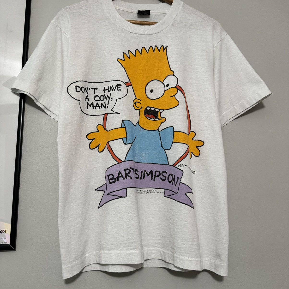 The Simpsons VINTAGE 1990 BART SIMPSON DON’T HAVE A COW MAN SHIRT Size US L / EU 52-54 / 3 - 3 Thumbnail