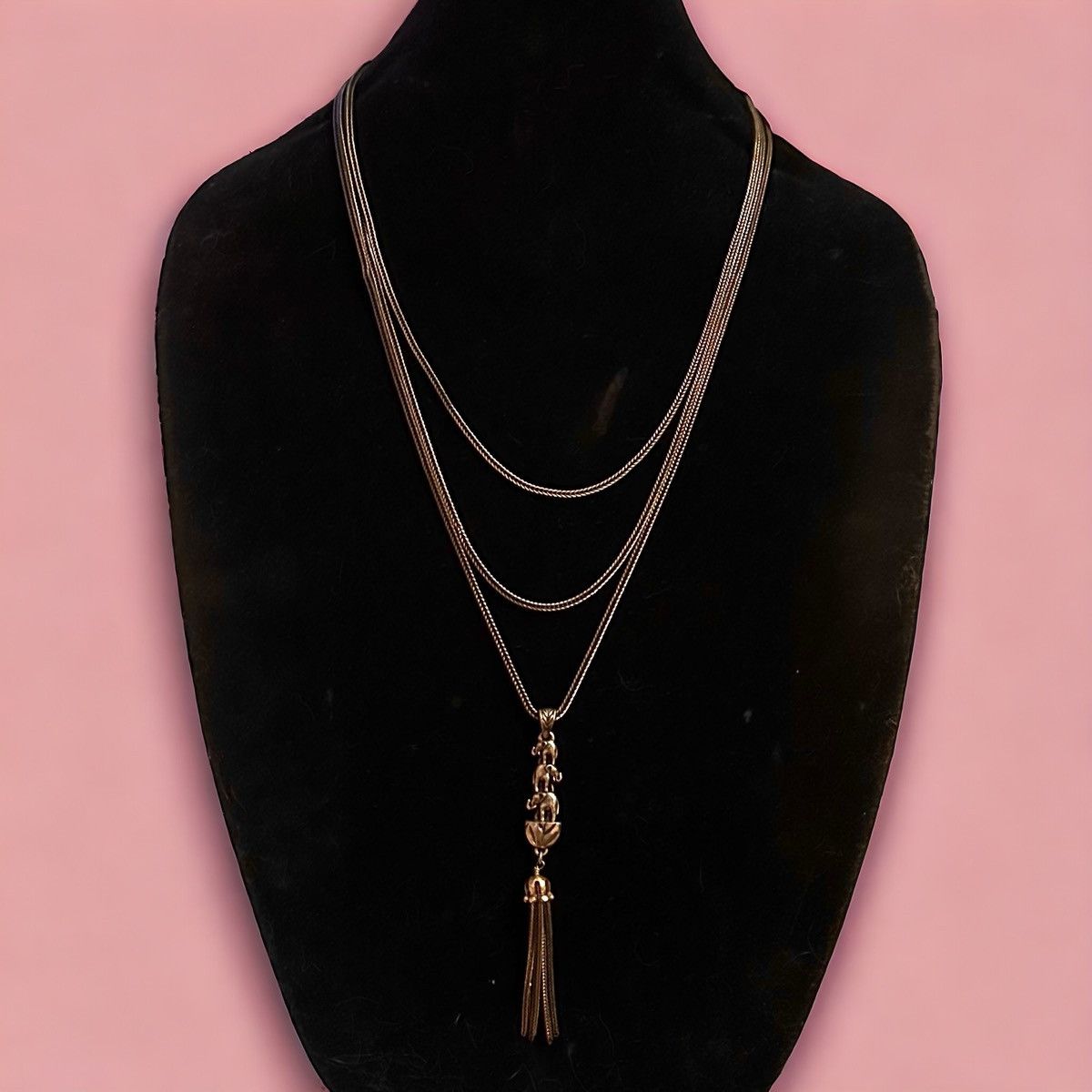 Lucky Brand Lucky Brand bronze multi strand elephant tassel necklace Size ONE SIZE - 1 Thumbnail