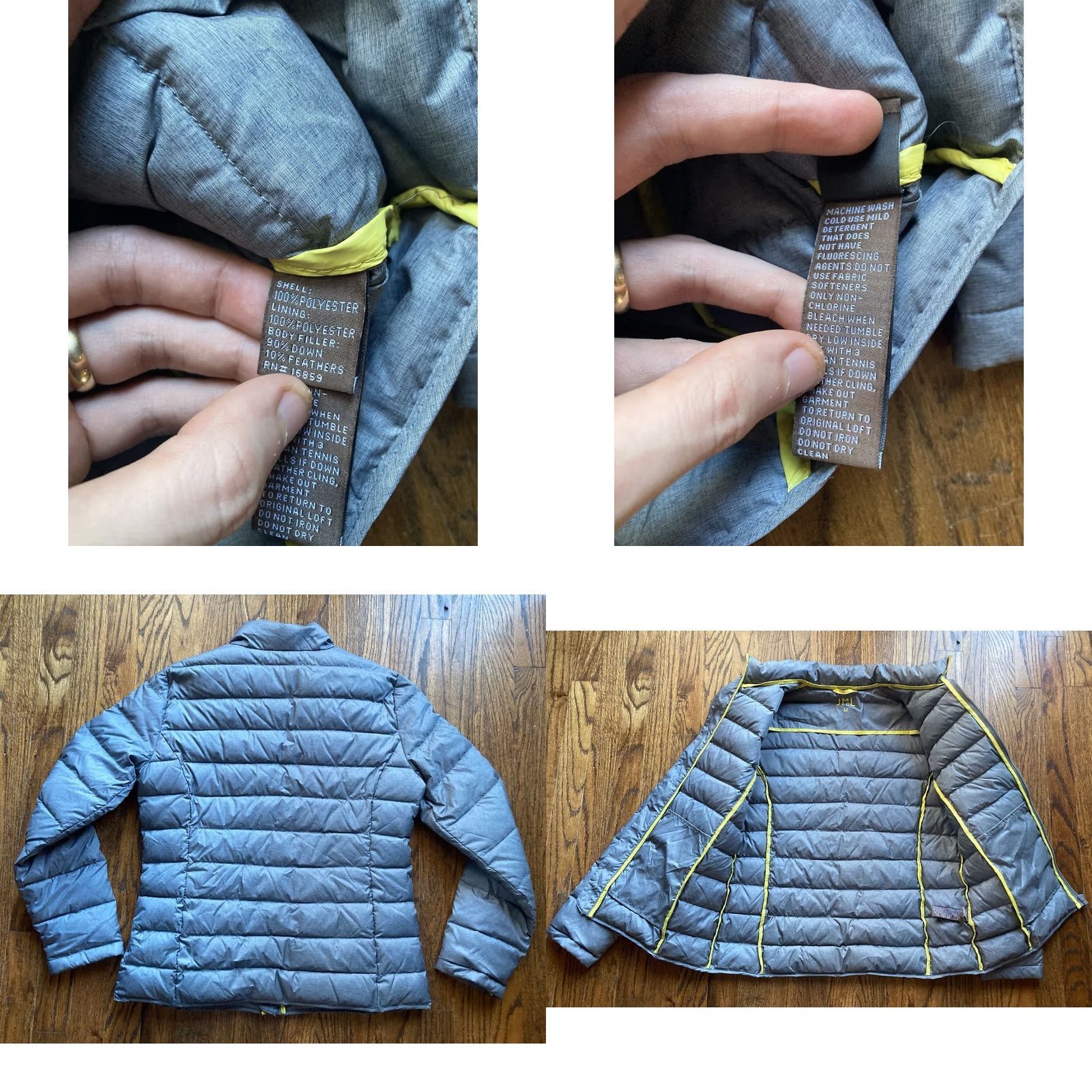 J.McLaughlin J. McLaughlin Puffer Jacket Womens Size M Full Zip Gray Goose Down Jacket Size M / US 6-8 / IT 42-44 - 8 Thumbnail