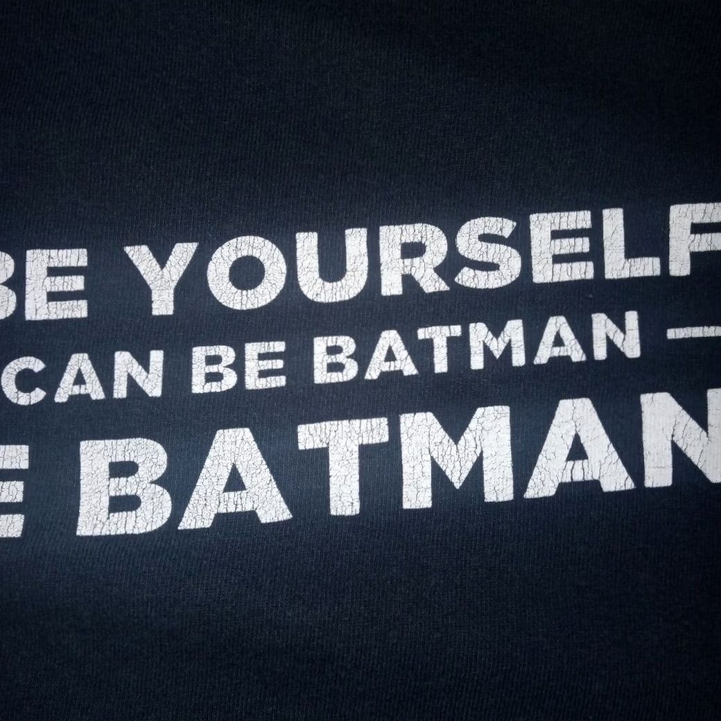 Vintage Batman Graphic Tee Medium Black Short Sleeve T-Shirt Mens M Always be yourself unless you can be batman Vintage? Size US M / EU 48-50 / 2 - 6 Thumbnail
