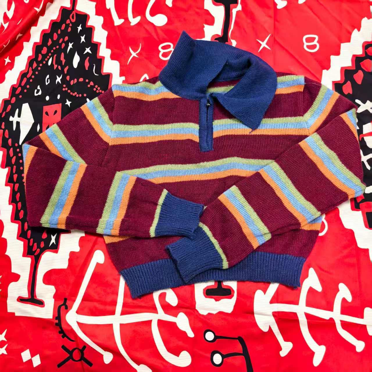 Vintage Streetwear loose-fitting casual colour-blocked sweatshirt Size S / US 4 / IT 40 - 1 Thumbnail