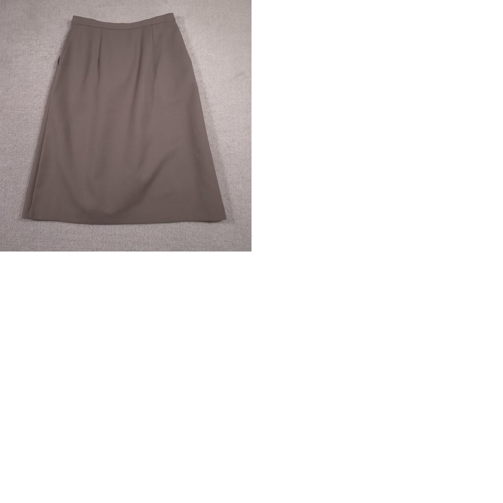 JCPenney JCPenney Skirt Womens 14 Brown A-Line Midi Polyester Twill Pockets Career Office Size 36" / US 14 / IT 50 - 9 Thumbnail