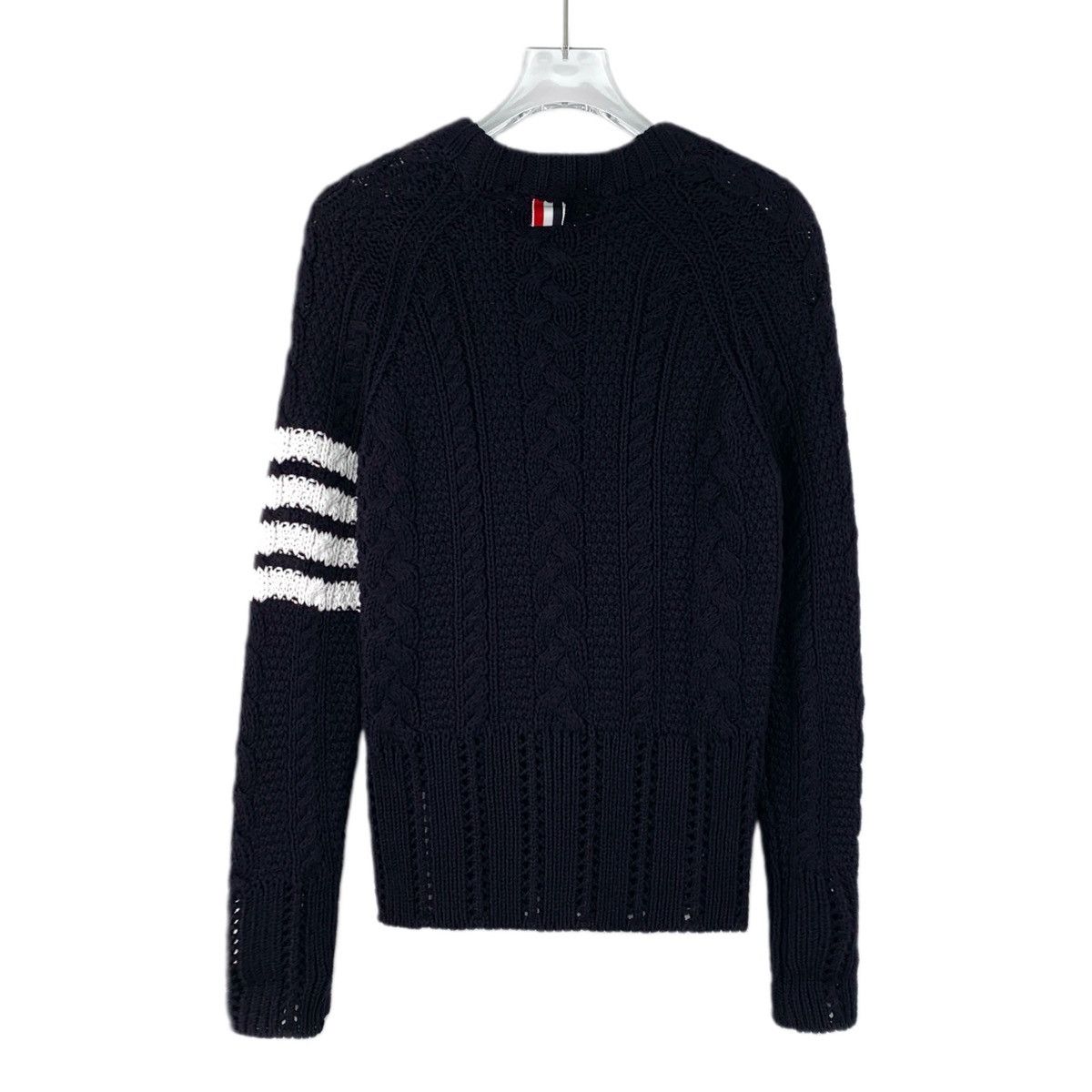 Thom Browne Thom Browne Navy Cable Knit Long Sleeve Sweater K26WX Size M / US 6-8 / IT 42-44 - 2 Thumbnail