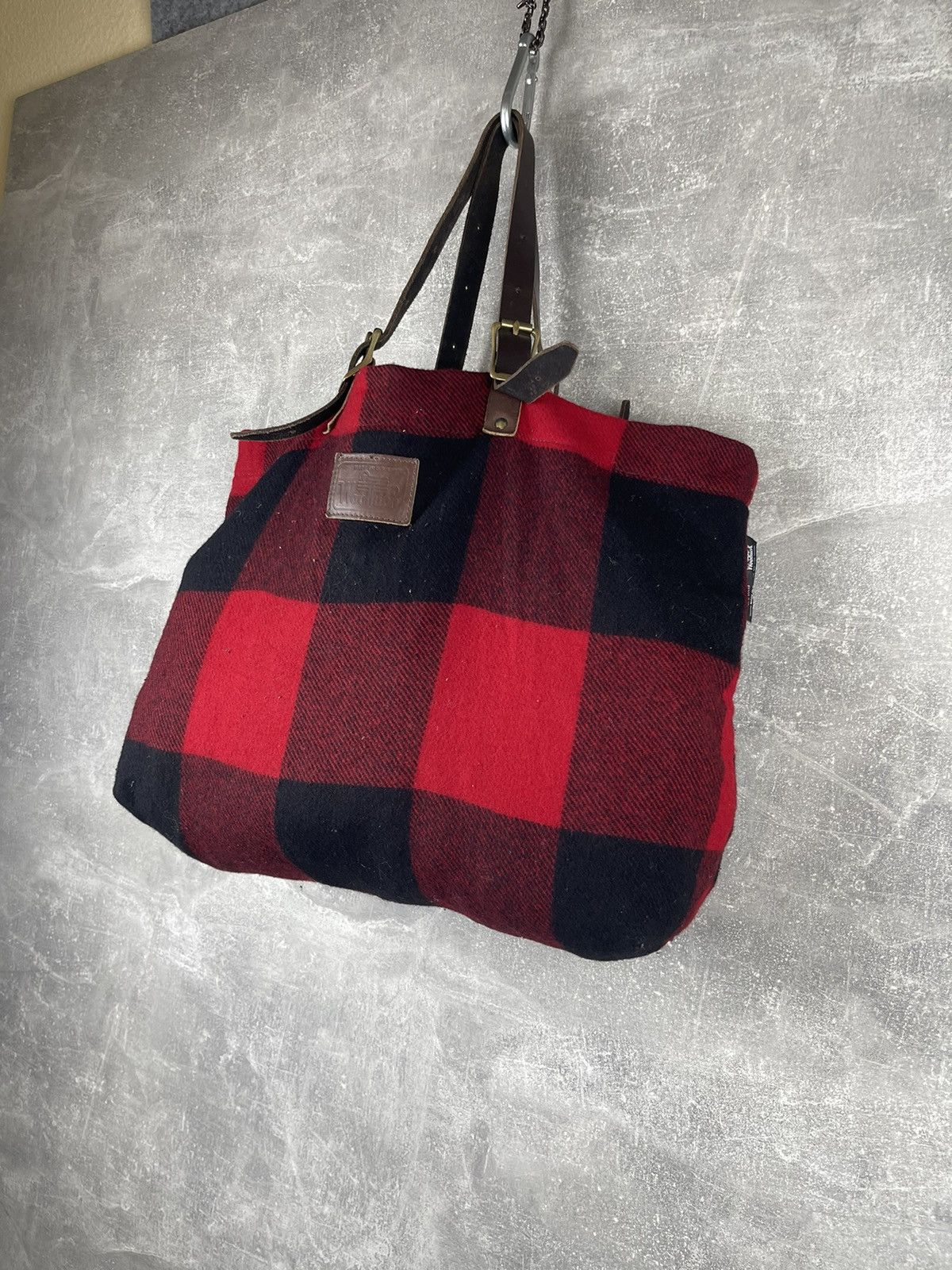 Vintage × Woolrich Woolen Mills Woolrich x Abercrombie & Fitch Buffalo Plaid Wool Tote Bag Size ONE SIZE - 2 Thumbnail