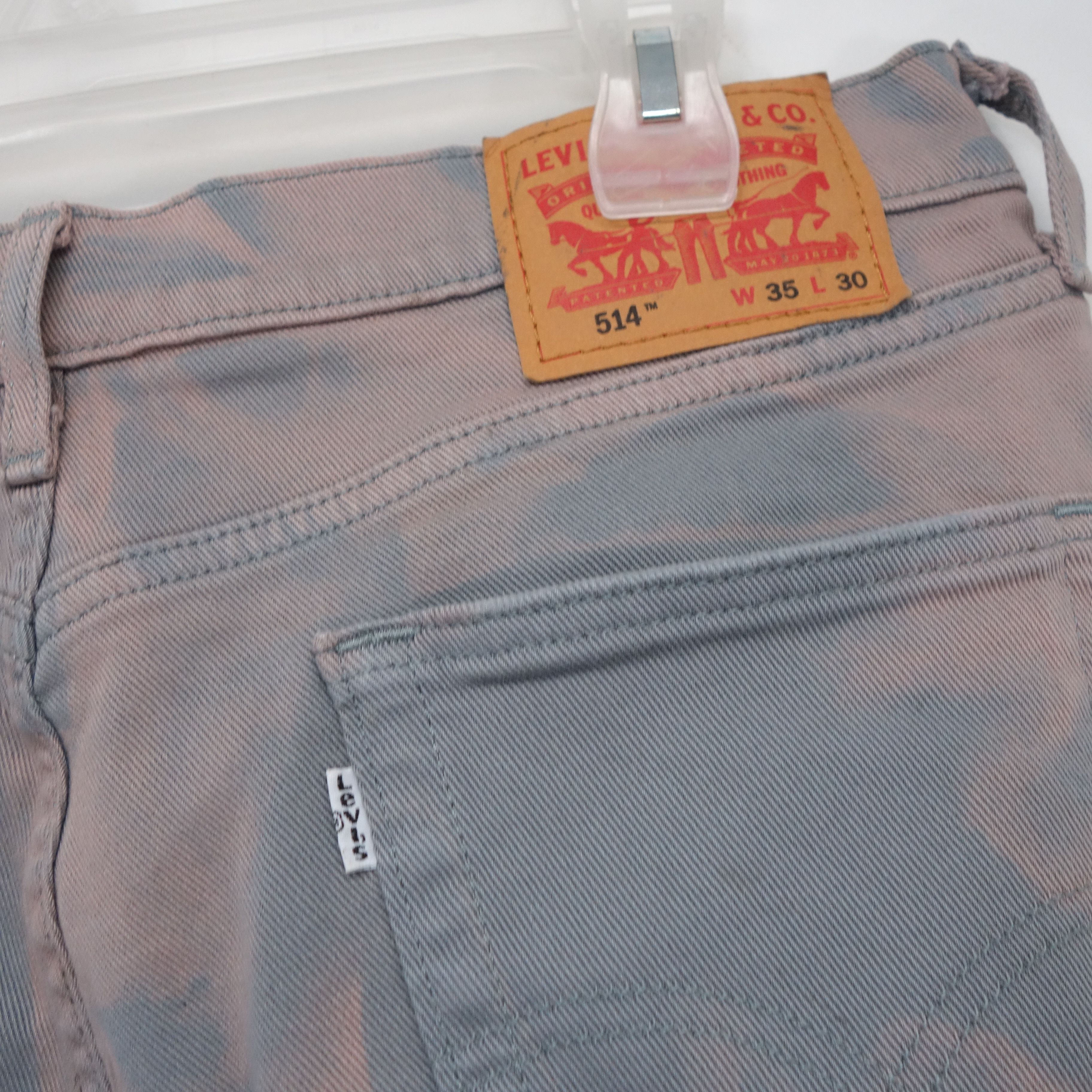 Levi's Acid Gray 514 Regular Straight Fit Denim Jeans 35 x 30 Size US 35 - 4 Thumbnail