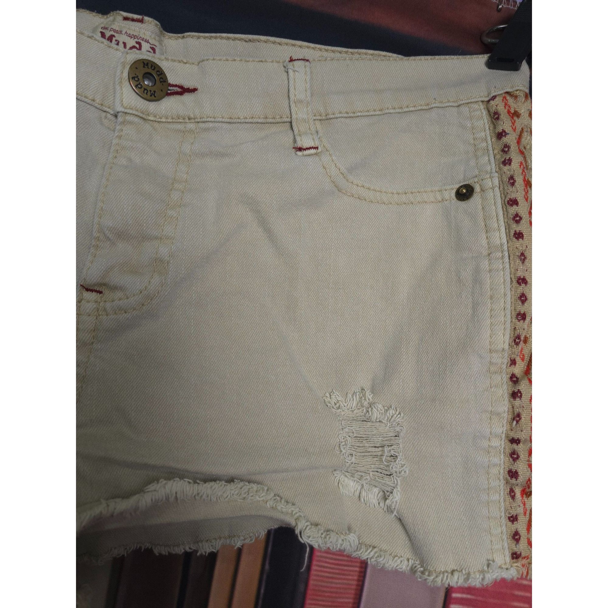 Other Mudd Womens High-Waisted Distressed Denim Shorts Size 15 hot Size 36" / US 14 / IT 50 - 2 Thumbnail