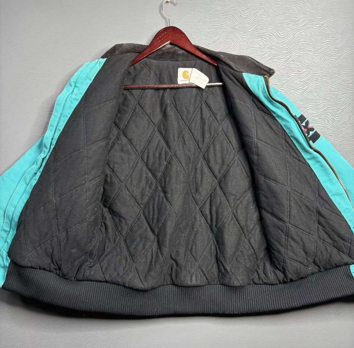Carhartt × Vintage Vintage Santa Fe Teal Aztec Quilt Lined Carhartt JQ041 Large Size US L / EU 52-54 / 3 - 9 Thumbnail