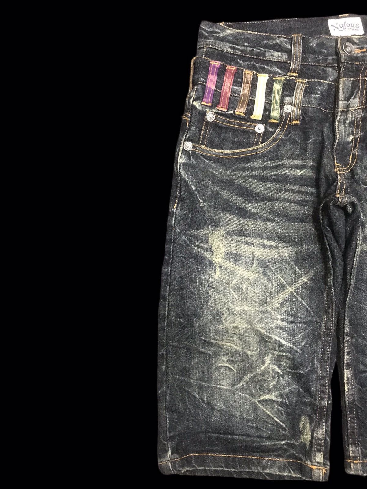 Japanese Brand 💥DOUBLE WAIST💥 NYLAUS SICK SHORT DISTRESSED DENIM F331 Size US 29 - 5 Thumbnail