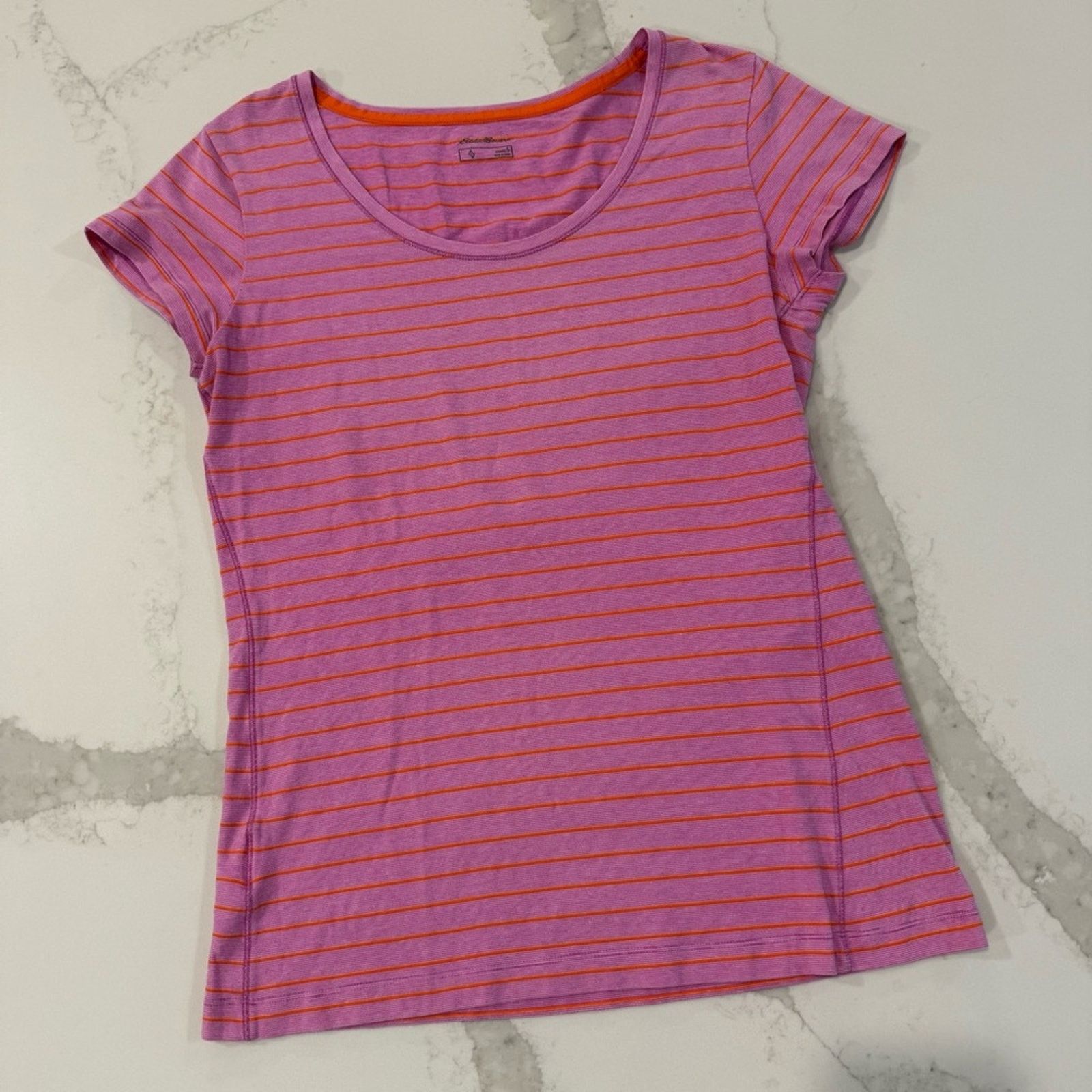 Eddie Bauer Eddie Bauer Gorpcore Striped Scoopneck T-Shirt Womens Small Size S / US 4 / IT 40 - 1 Thumbnail