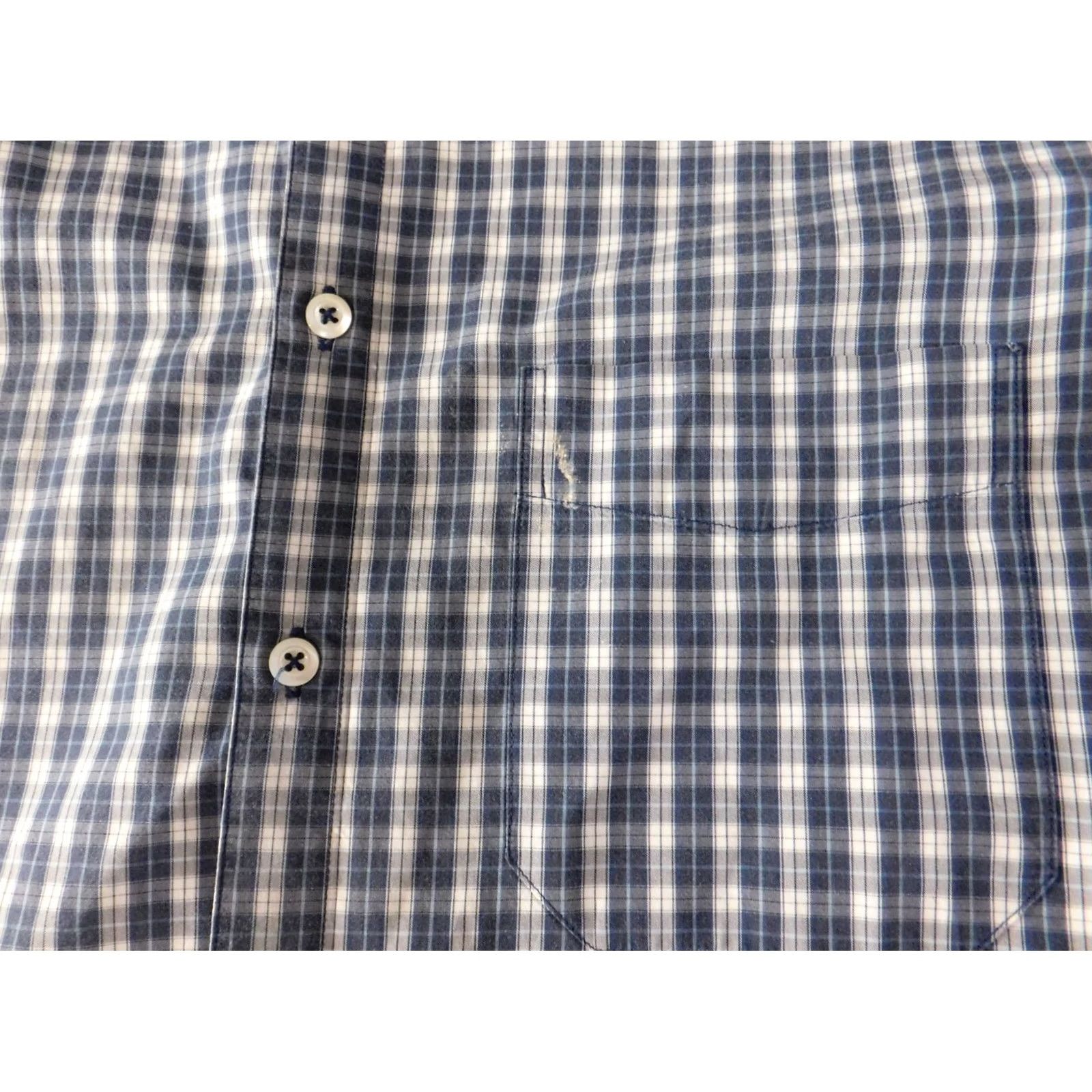 Billy Reid Billy Reid Mens Shirt M blue plaid button down slim knit collar Button-Up Mens Size US M / EU 48-50 / 2 - 4 Thumbnail
