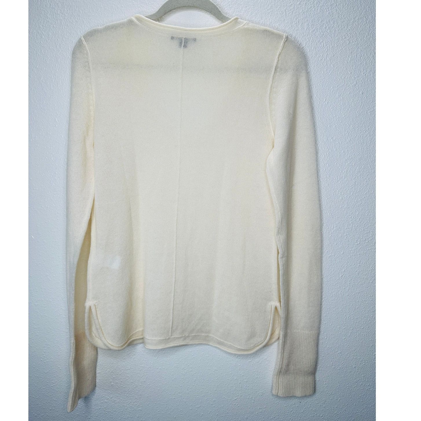 James Perse James Perse Cream Long Sleeve V Neck Cashmere Sweater 4 / XL Size XL / US 12-14 / IT 48-50 - 10 Thumbnail