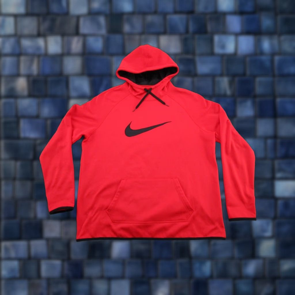 Nike Nike Therma Ladies Hoodie Pullover Red XL Sweatshirt 803443 Swoosh Logo Pockets Hooded Thumb Hole Sports Activewear Winter Fall Size XL / US 12-14 / IT 48-50 - 1 Thumbnail