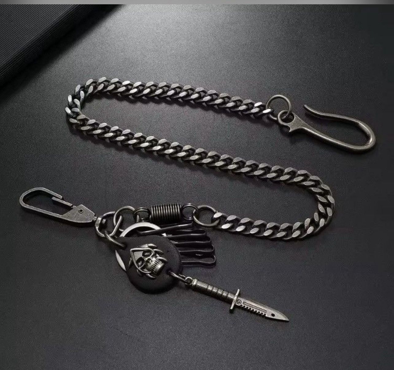 Jewelry Skull Knife Pant Chain Size ONE SIZE - 3 Thumbnail