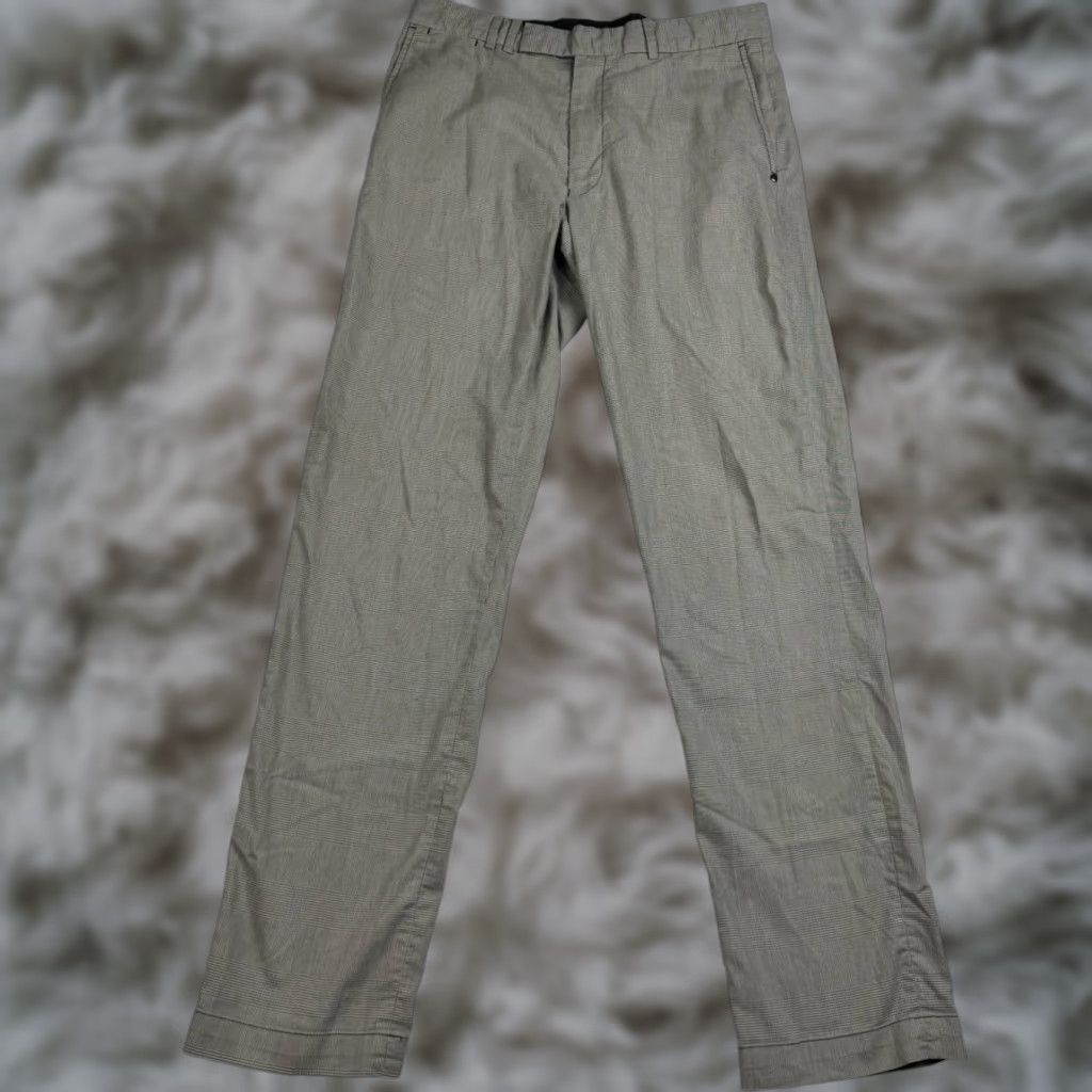 RLX Ralph Lauren VINTAGE RLX Ralph Lauren Men's Cotton Blend Flat Front Dress Pants Gray Plaid 32x34 Size US 32 / EU 48 - 1 Thumbnail