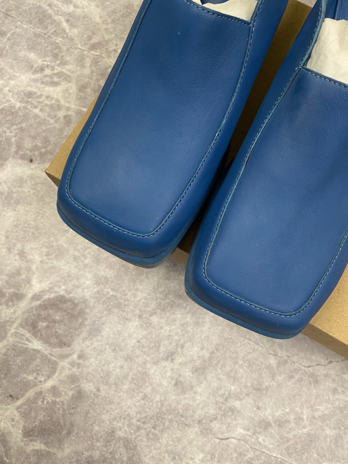 Eckhaus Latta Ugg x Eckhaus Latta Cowboy Block Blue Leather Mules Size: 37 Size US 7 / IT 37 - 4 Thumbnail