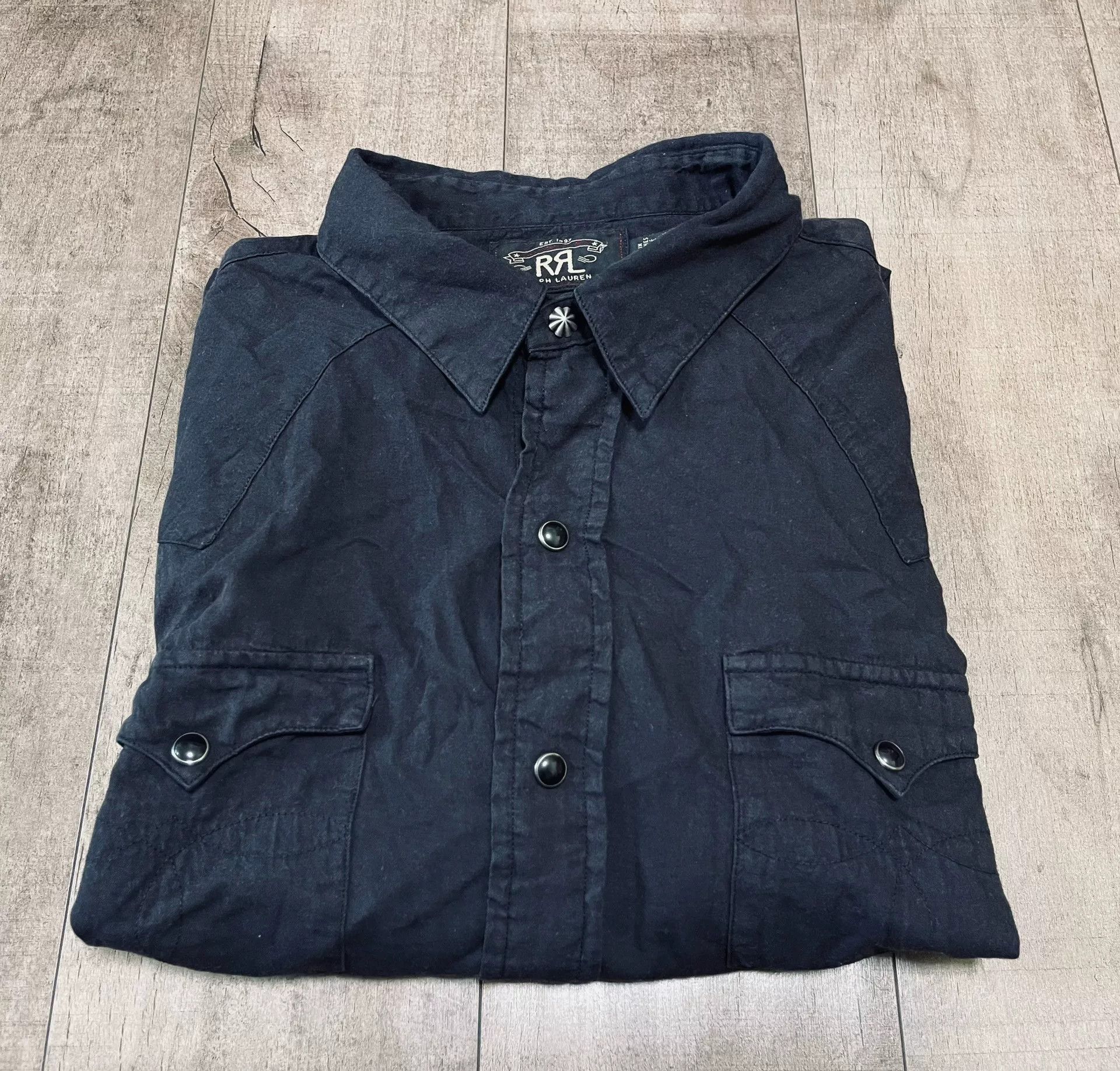 RRL Ralph Lauren RRL Black Western Pocket Flower Shirt Size US L / EU 52-54 / 3 - 1 Thumbnail