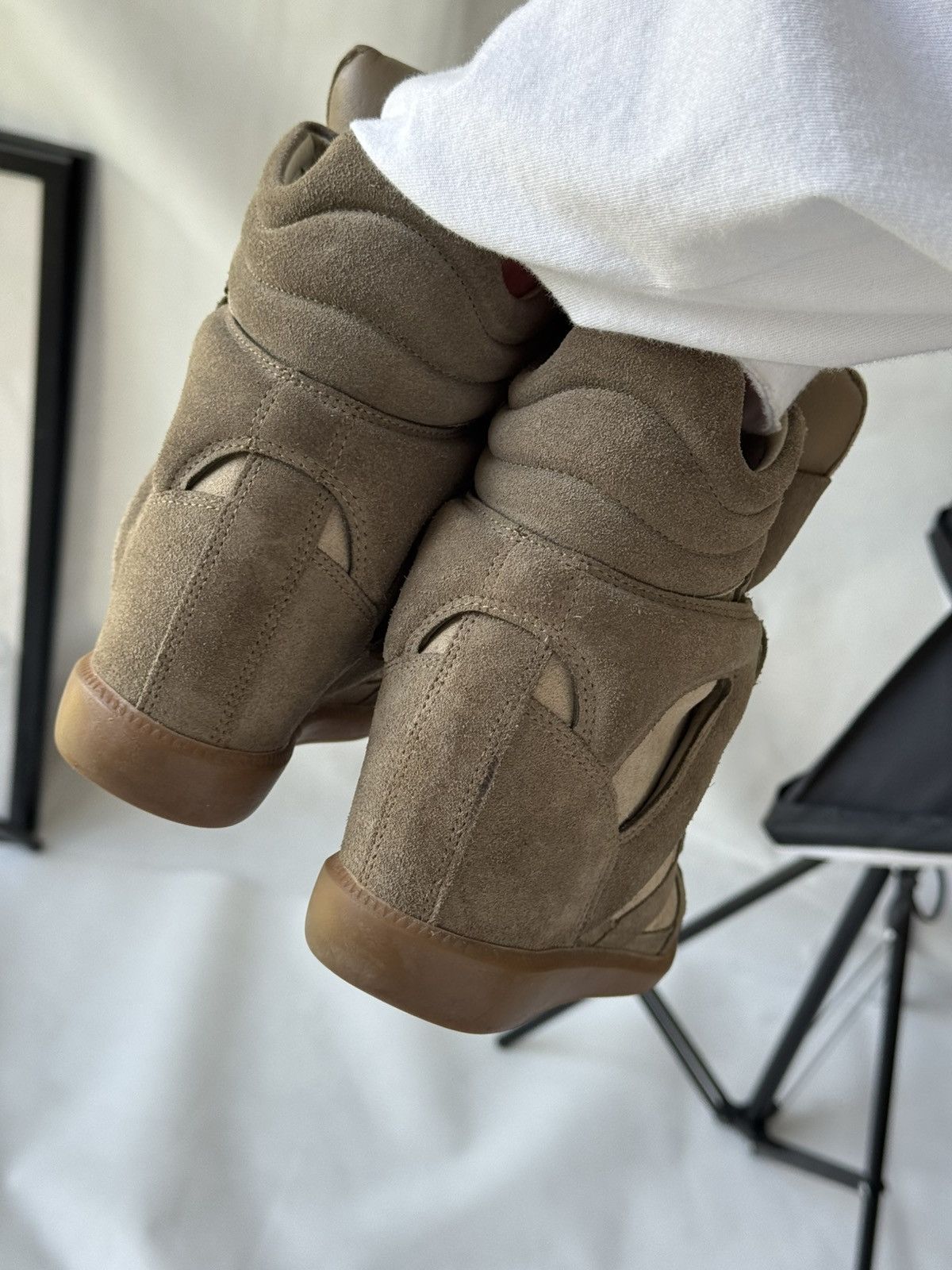 Isabel Marant Isabel Marant Bekett sneakers shoes Washed Biege Suede Wedge Size US 6 / IT 36 - 21 Thumbnail