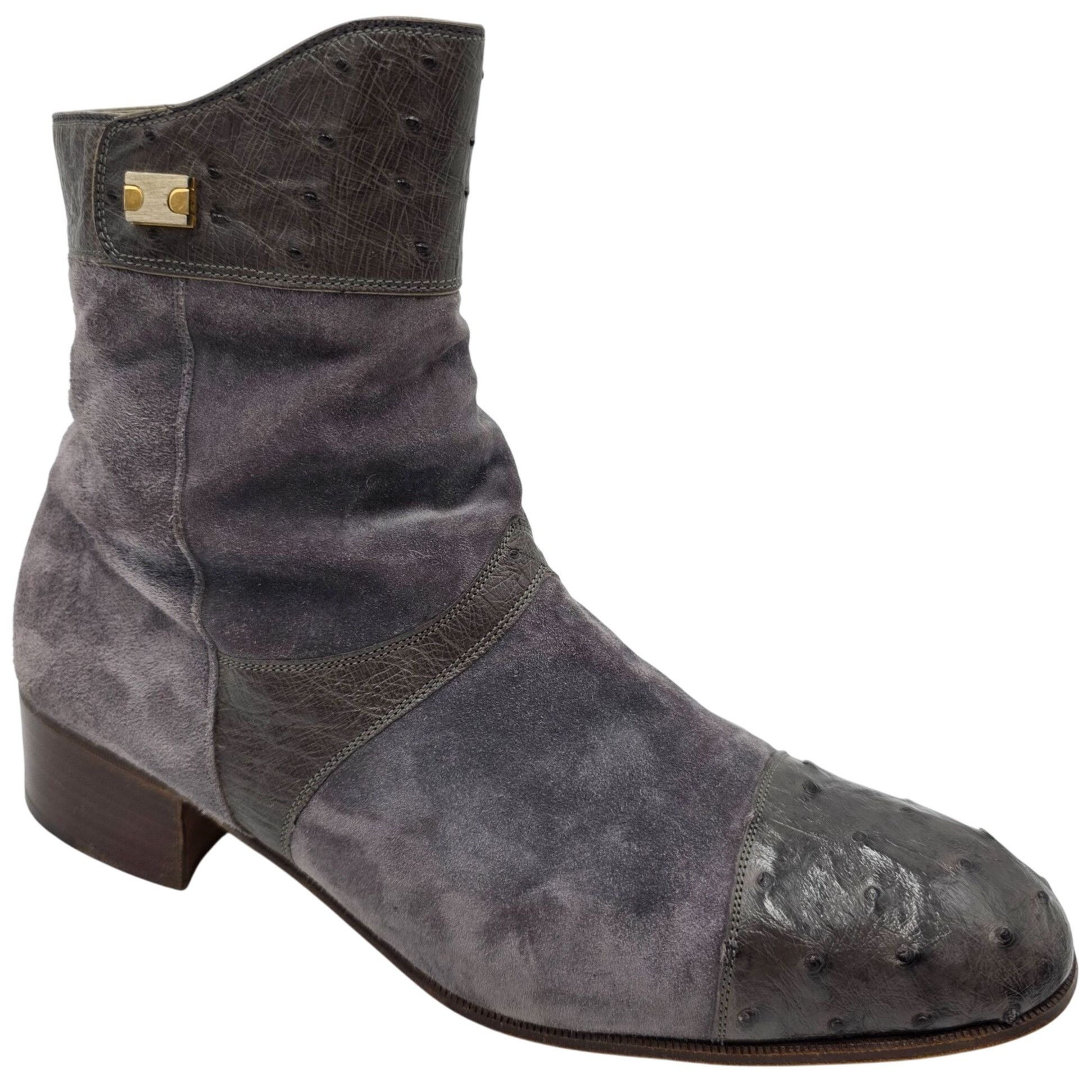 Mauri Vintage Mauri Exotic Ostrich and Suede Gray Dress Shoes Mens Size US 8.5 / EU 41-42 - 1 Thumbnail