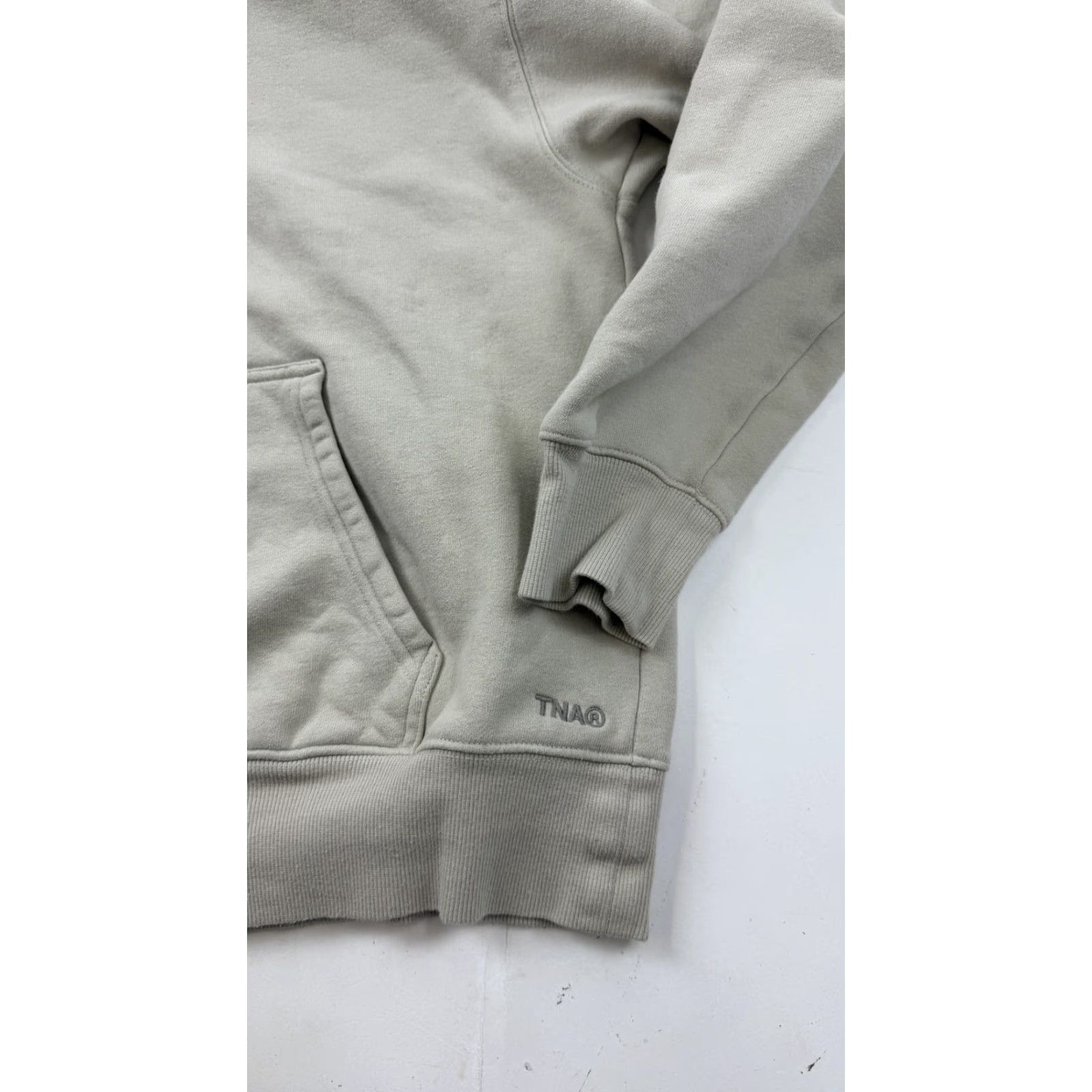 TNA TNA Hoodie Sweatshirt Womens Small Beige Regular Fleece Pullover Sweatfleece Cozy Fleece Size S / US 4 / IT 40 - 4 Thumbnail