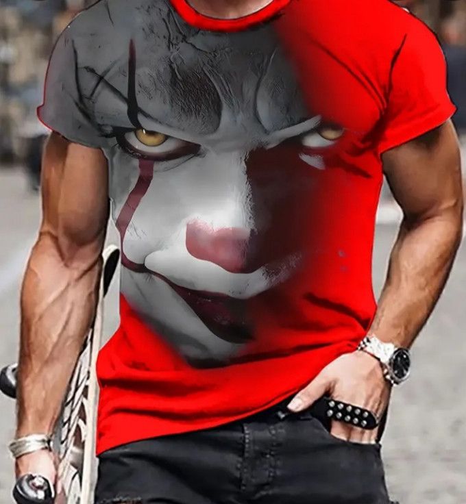 Free People Cool clown face full prints 3D t shirt Size US XL / EU 56 / 4 - 1 Thumbnail