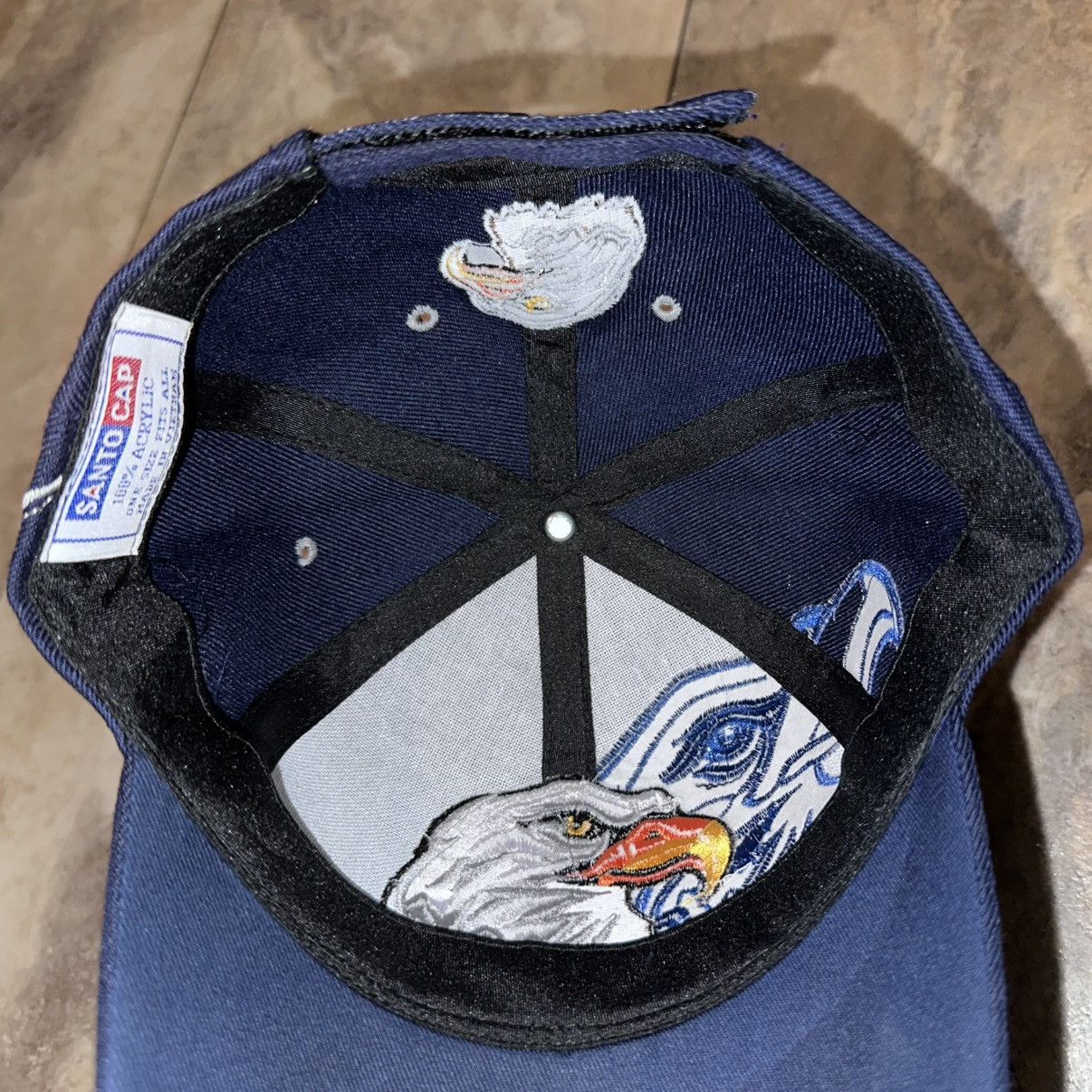 Other Vintage Y2K Bald Eagle Embroidered Strapback Hat Navy Size ONE SIZE - 6 Thumbnail