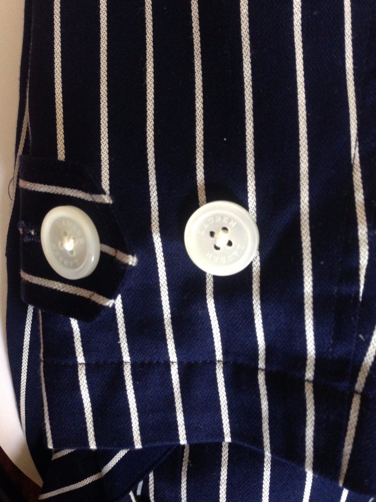 Lauren Ralph Lauren Ralph Lauren Navy White Stripes 100% Cotton Belted Trench Size XXL / US 16-18 / IT 52-54 - 5 Thumbnail