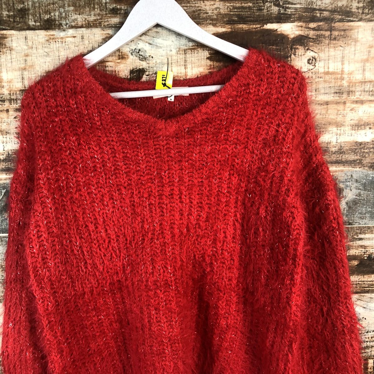 Japanese Brand DL Ozoc Red Mohair Knitwear #C371 Size M / US 6-8 / IT 42-44 - 5 Thumbnail