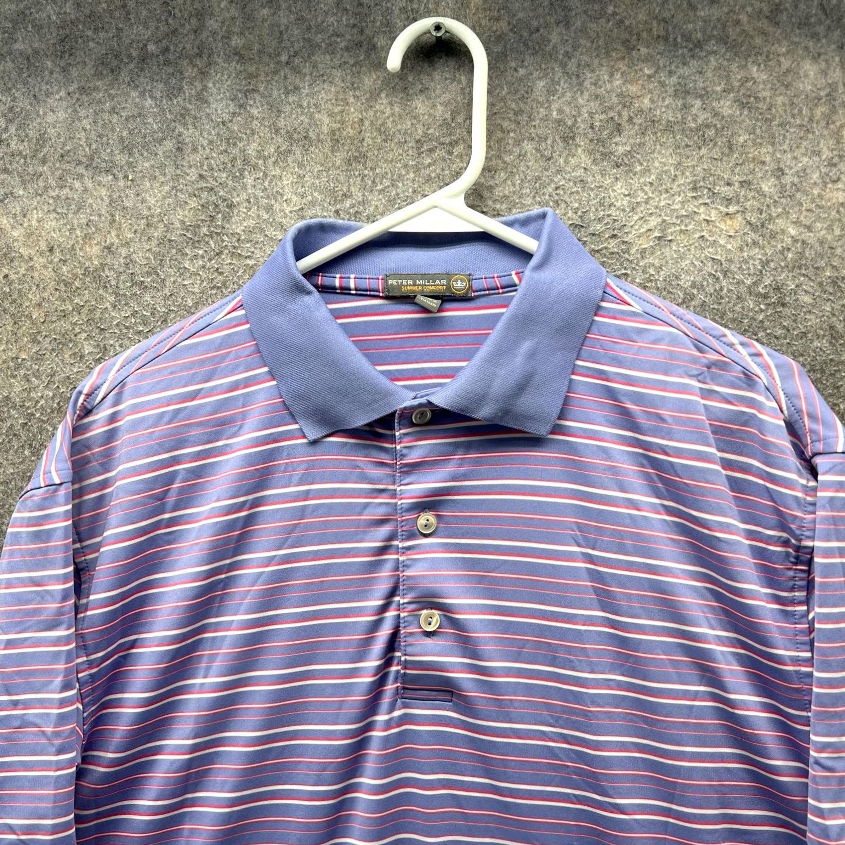 Peter Millar VINTAGE? (No) Peter Millar Polo Shirt Mens M Purple Stripe Summer Comfort Stretch Golf Shirt Mens Medium Purple Stripe Polo for Golf Size US M / EU 48-50 / 2 - 5 Thumbnail